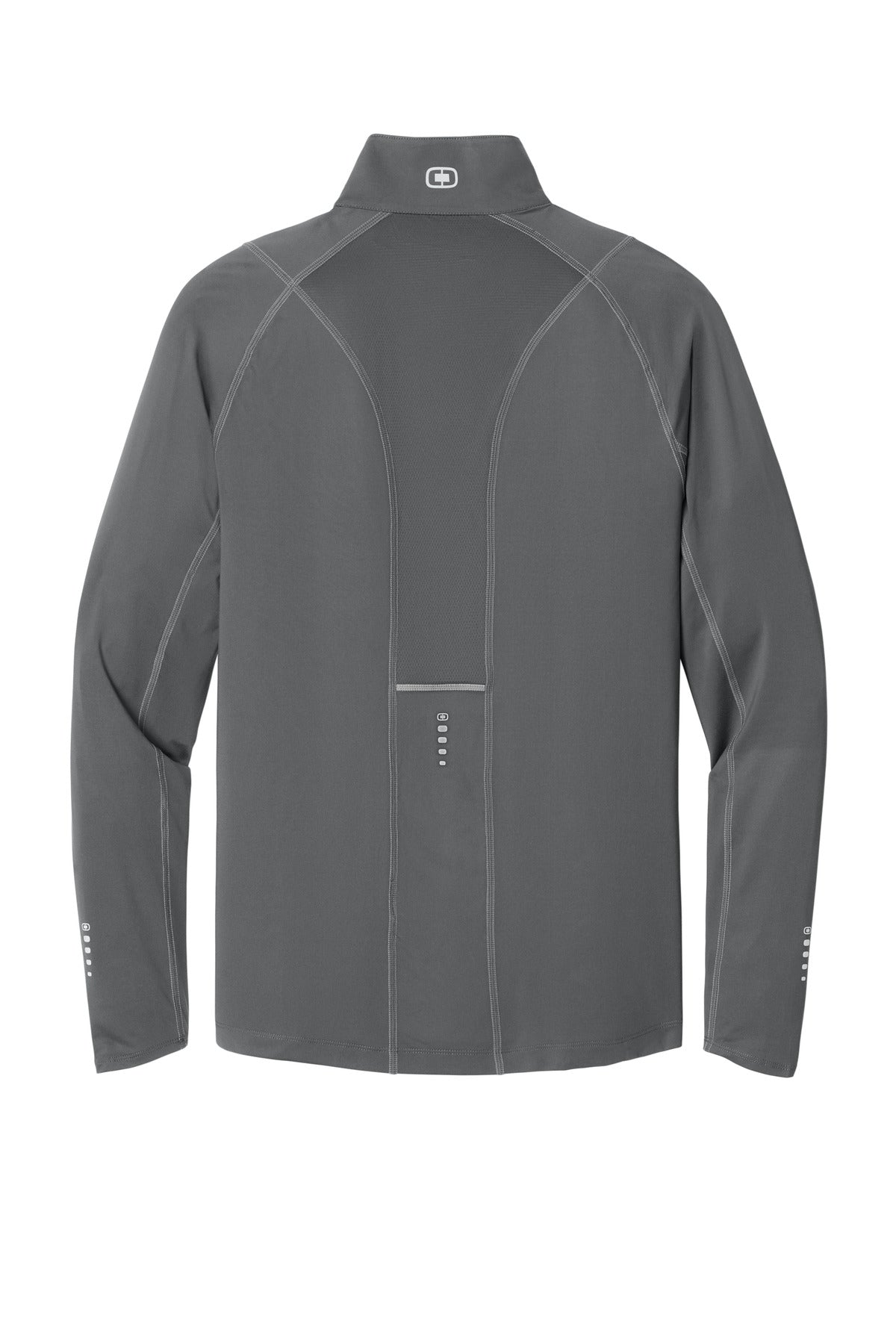 Rear View of Gear Grey OGIO Nexus 1/4-Zip Pullover. OE335