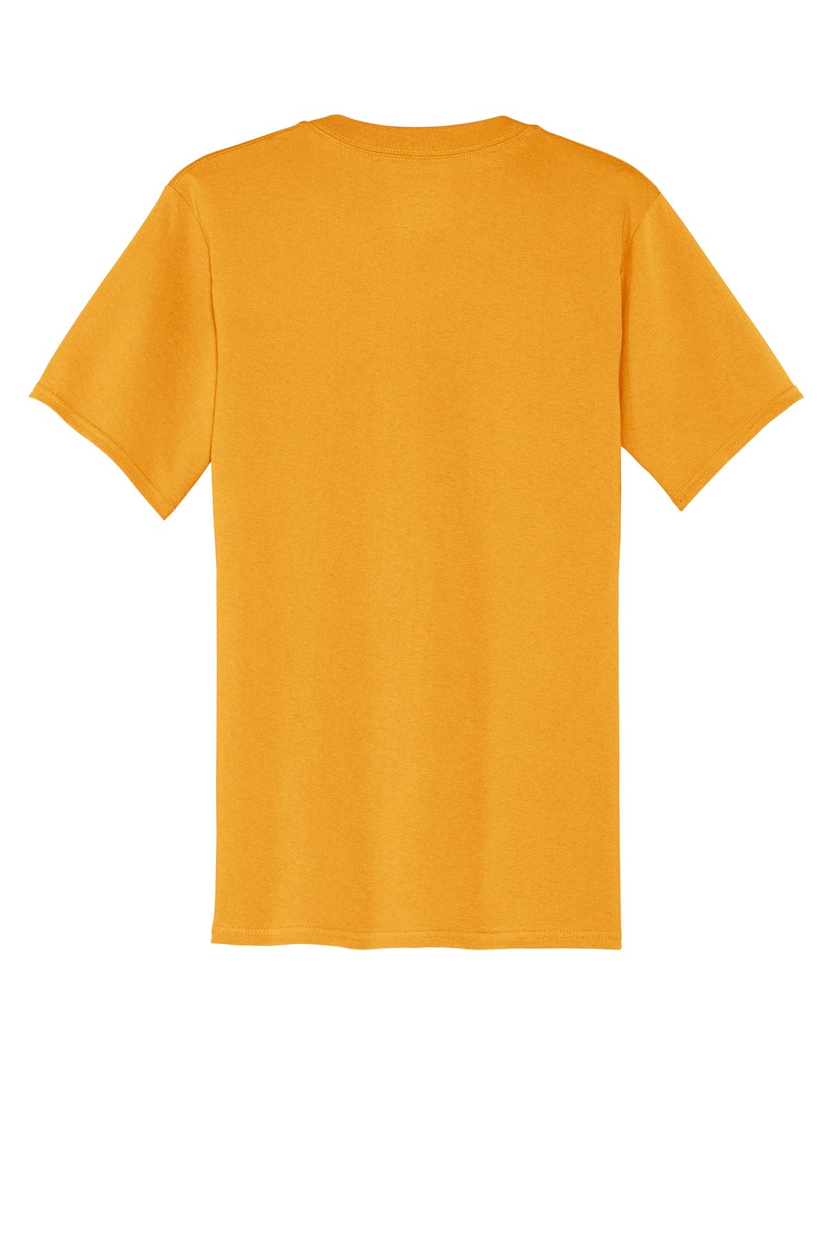 Rear View of Gold Port & Company Core Cotton Pocket Tee. PC54P