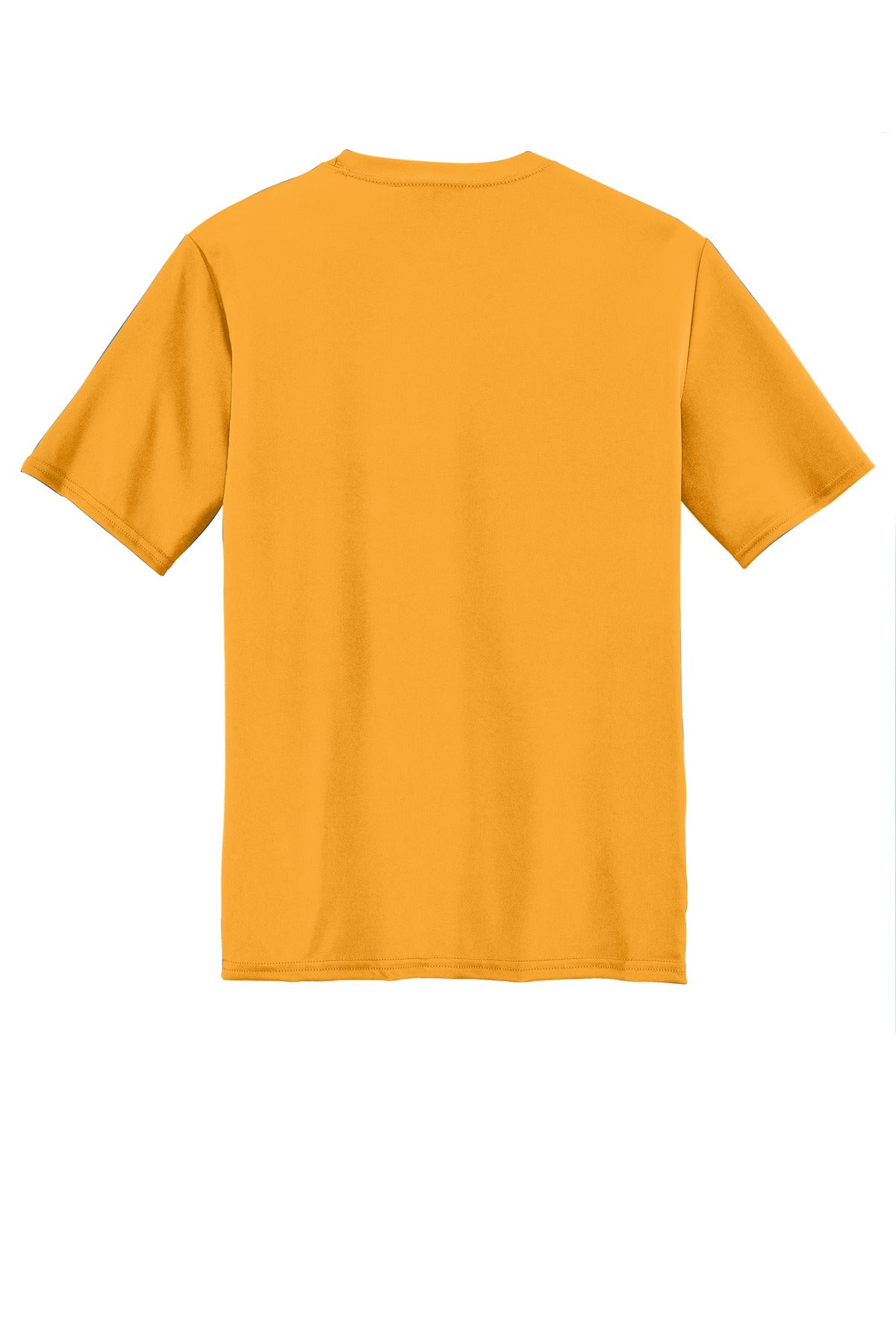 Rear View of Gold Port & Company Youth Performance Tee. PC380Y