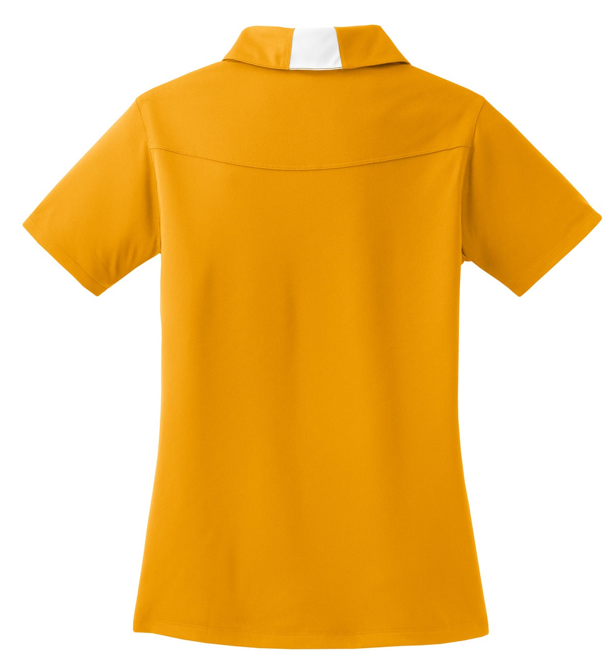 Rear View of Gold/White Sport-Tek Women's Side Blocked Micropique Sport-Wick Polo. LST655
