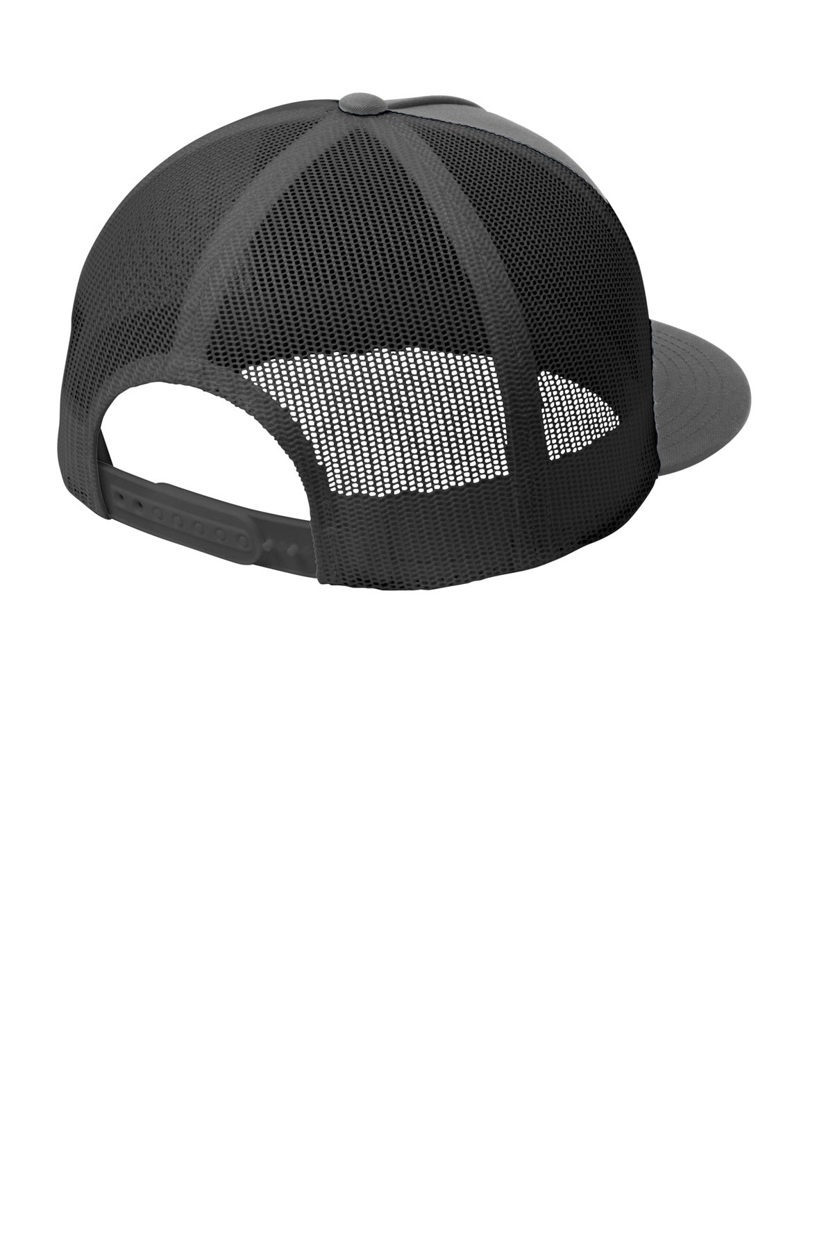 Rear View of Graph Gy/Gr Gy Sport-Tek YP Classics 5-Panel Classic Trucker Mesh Back Cap. STC38