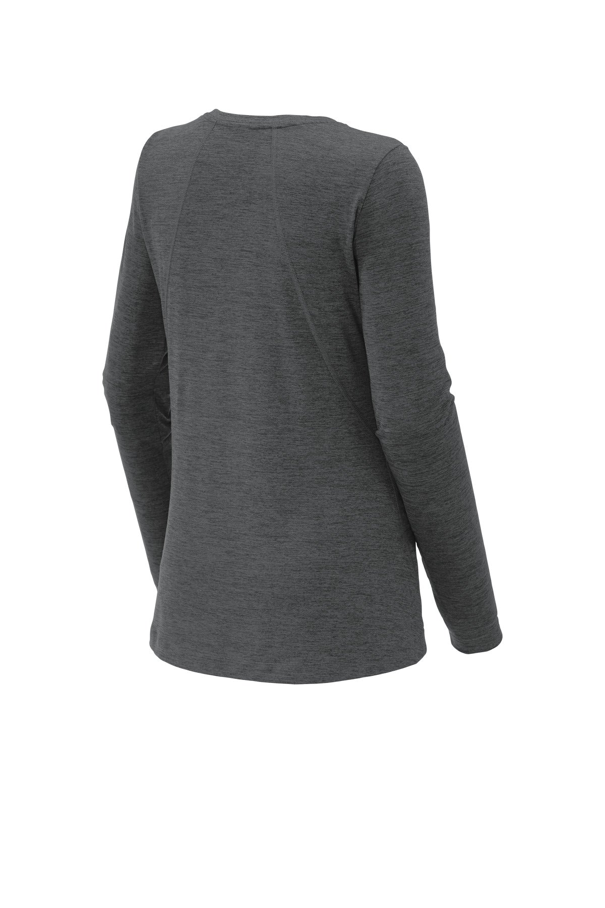 Rear View of Graphite Hthr Sport-Tek Women's Exchange 1.5 Long Sleeve Crew LST710