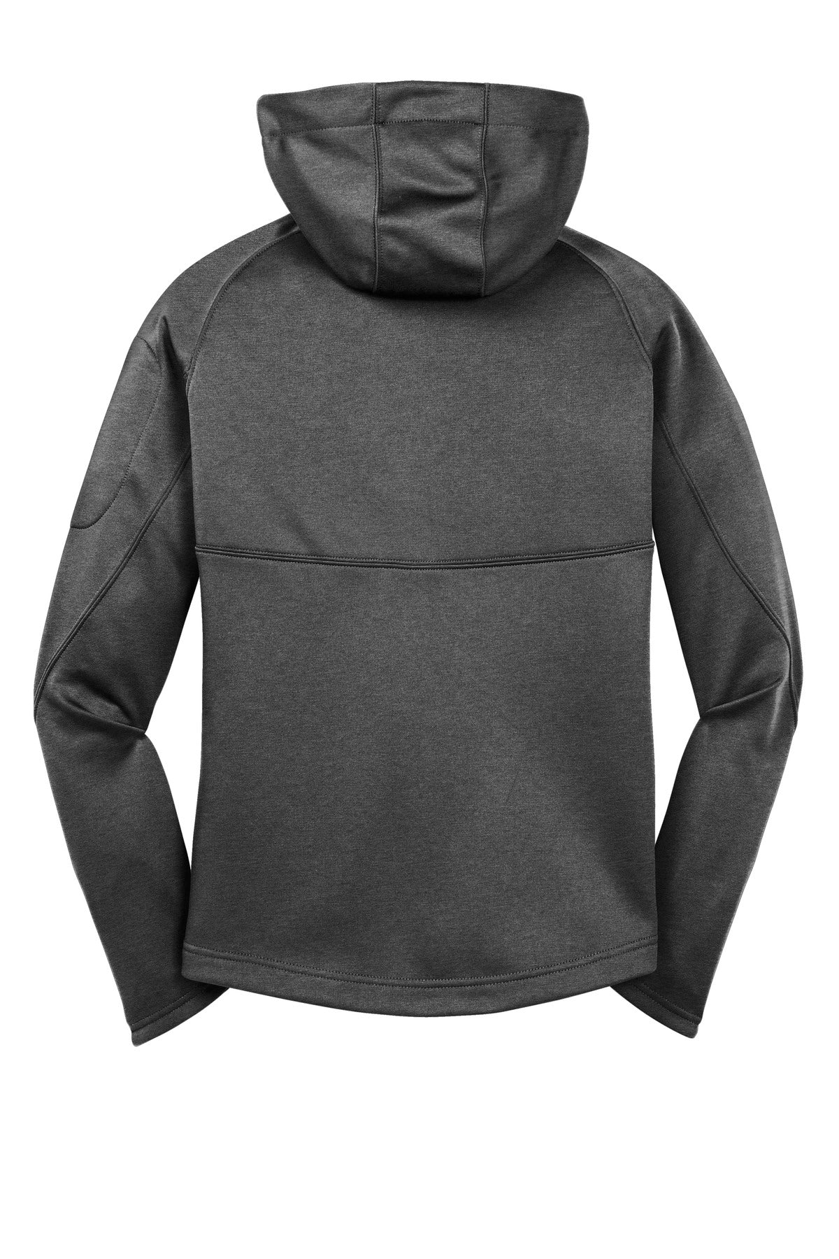 Rear View of Graphite Hthr Sport-Tek Women's Tech Fleece Full-Zip Hooded Jacket. L248