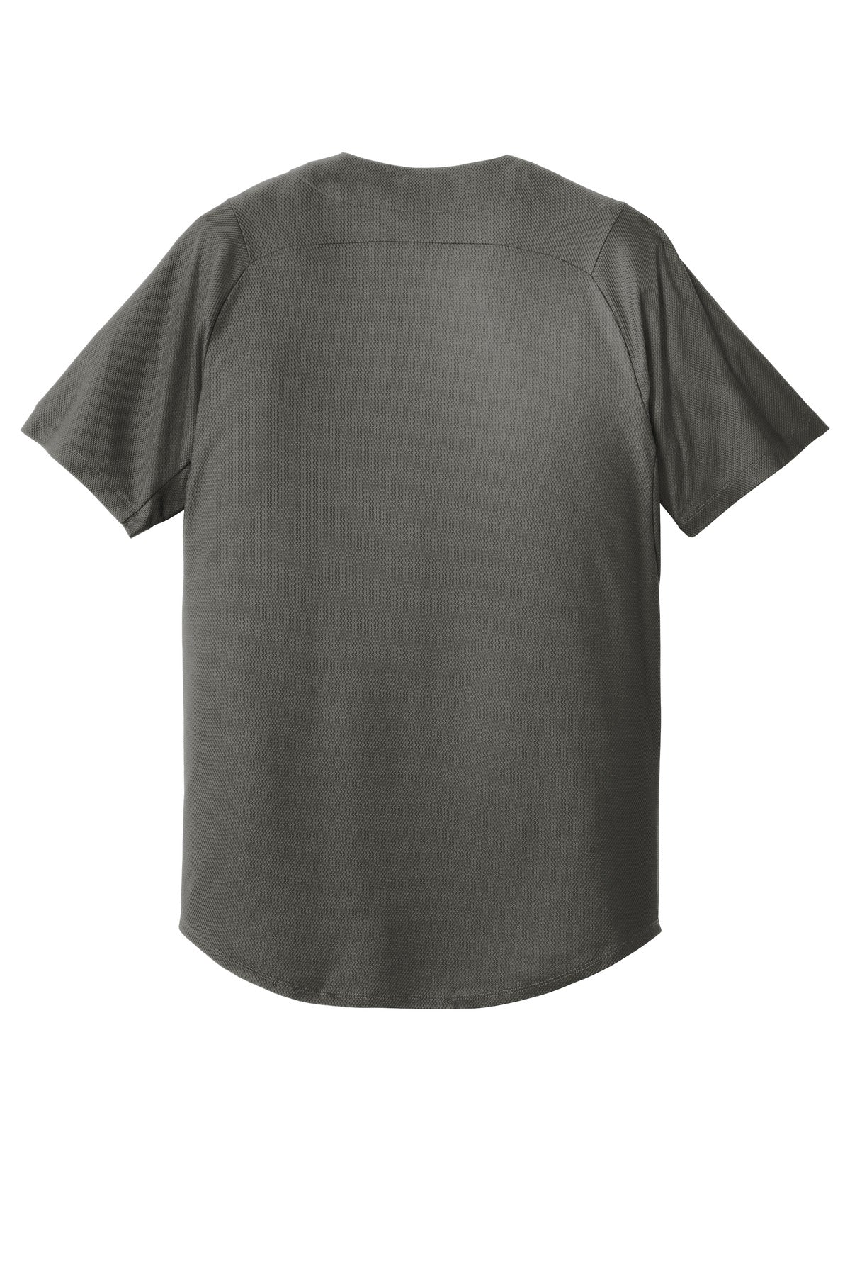 Rear View of Graphite New Era Diamond Era Full-Button Jersey. NEA220