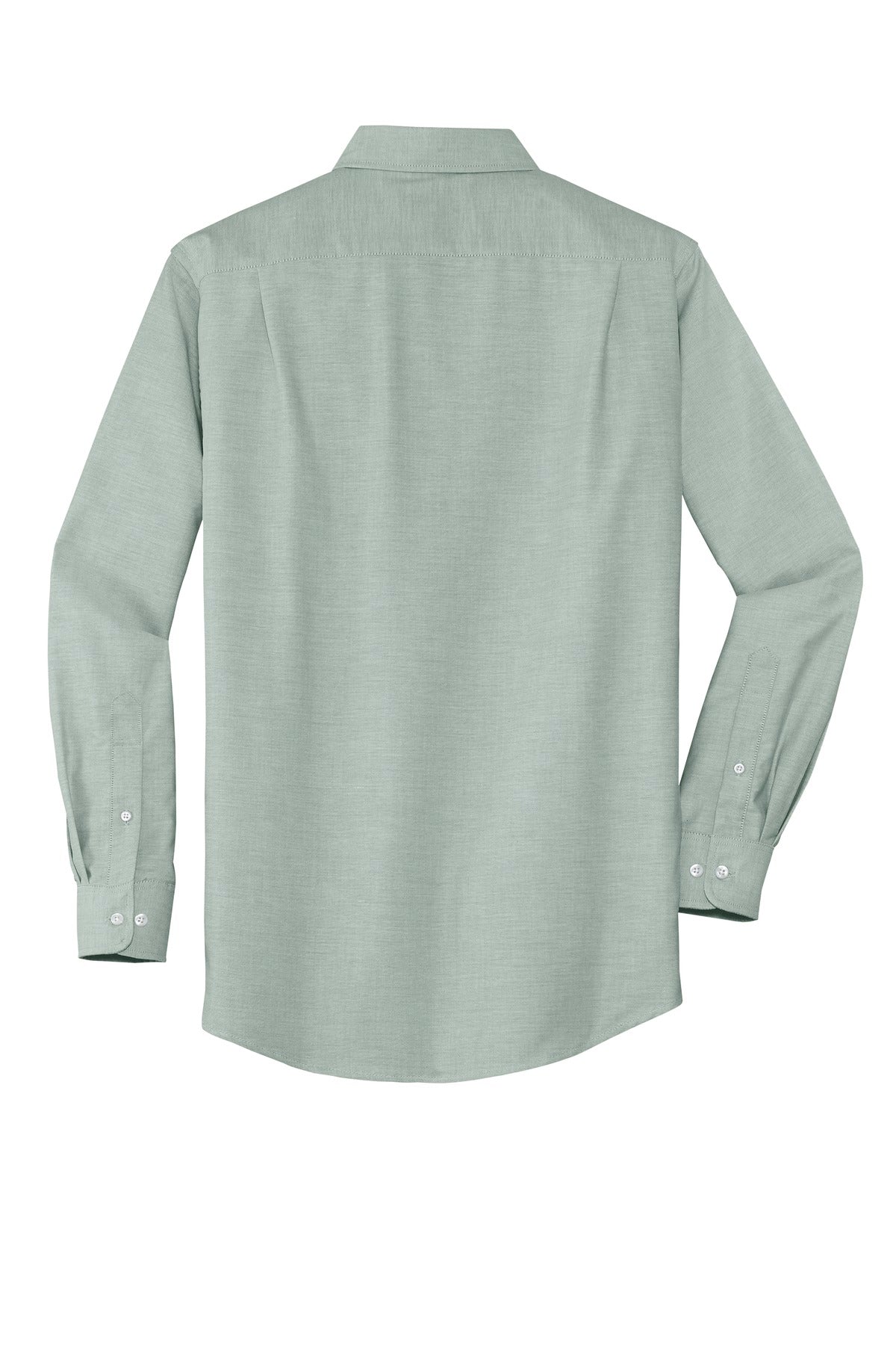 Rear View of Green Port Authority SuperPro Oxford Shirt. S658
