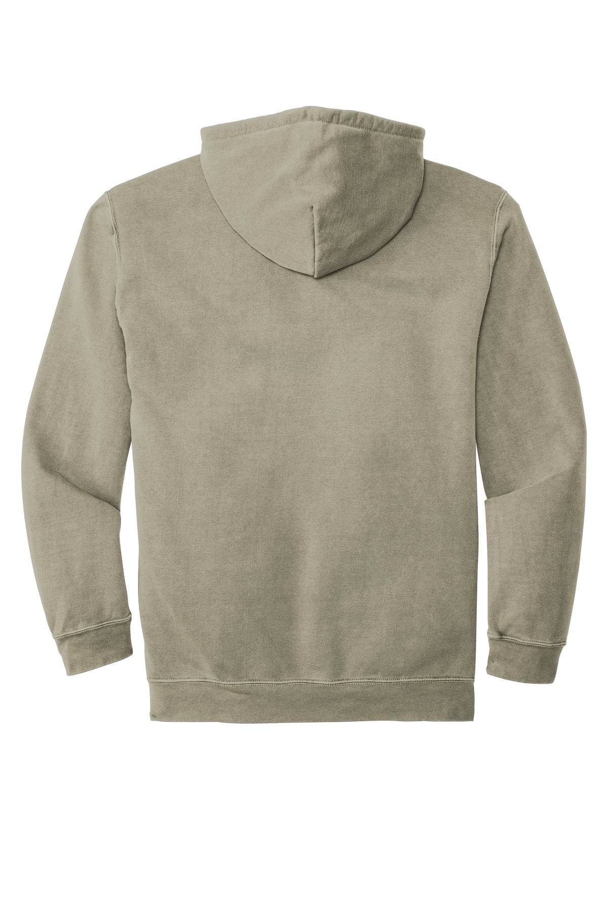 Rear View of Grey COMFORT COLORS Ring Spun Hooded Sweatshirt. 1567