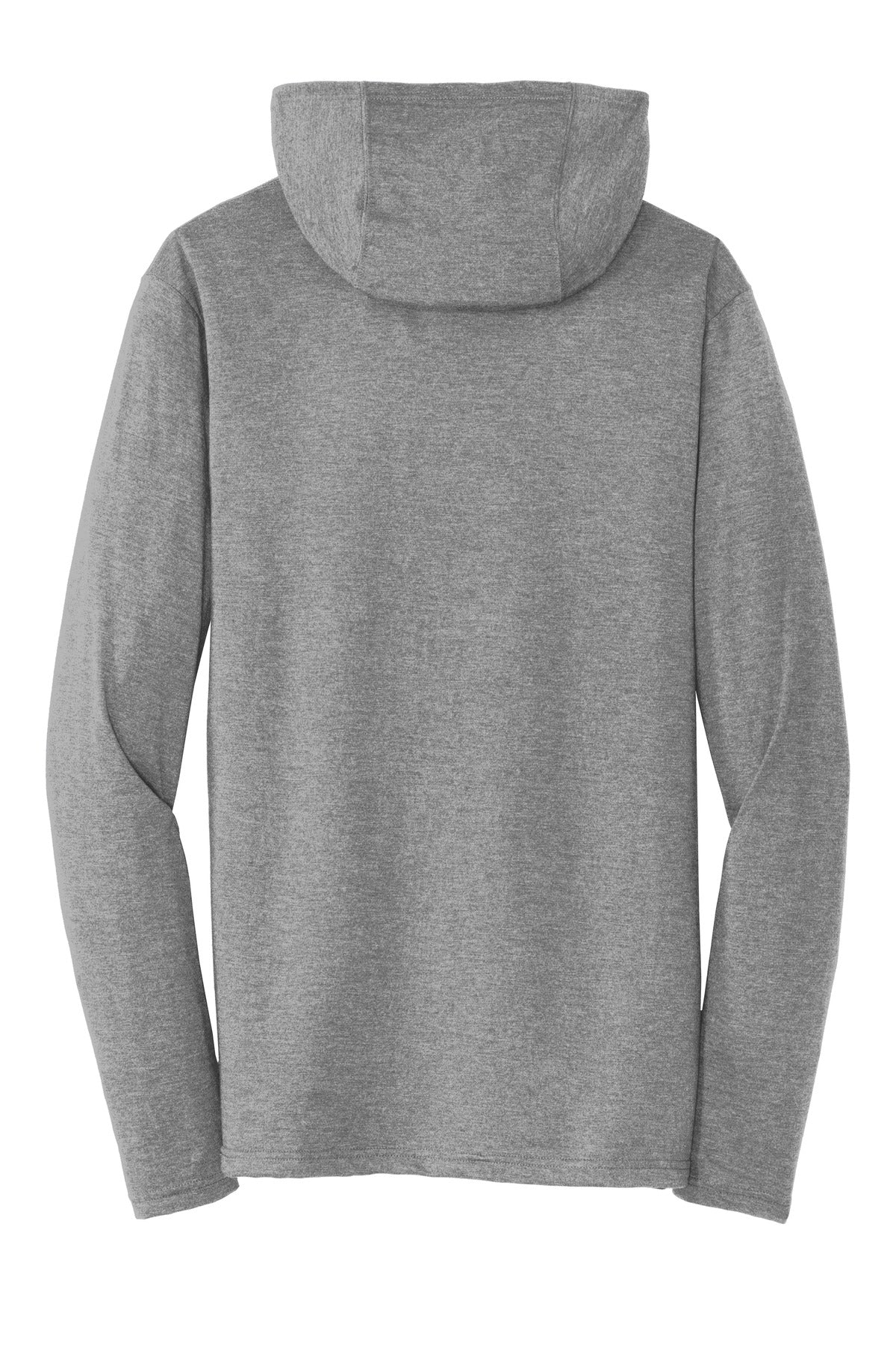 Rear View of Grey Frost District Perfect Tri Long Sleeve Hoodie. DM139