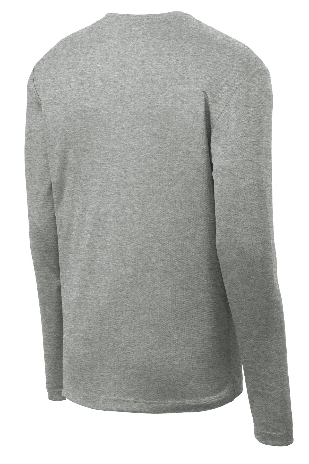 Rear View of Grey Heather Sport-Tek PosiCharge RacerMesh Long Sleeve Tee. ST340LS