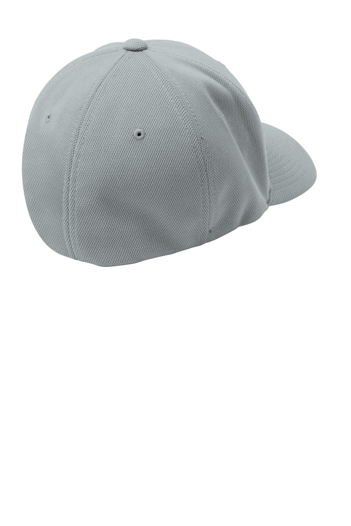 Rear View of Grey Hthr Sport-Tek Flexfit Cool & Dry Poly Block Mesh Cap. STC22