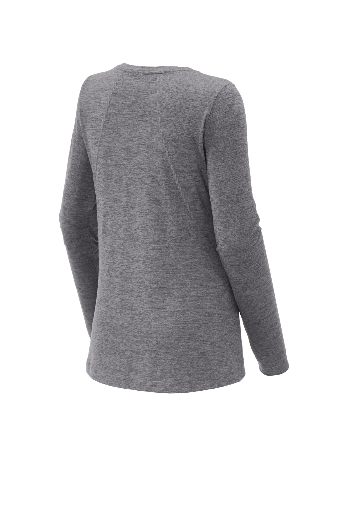 Rear View of Grey Hthr Sport-Tek Women's Exchange 1.5 Long Sleeve Crew LST710