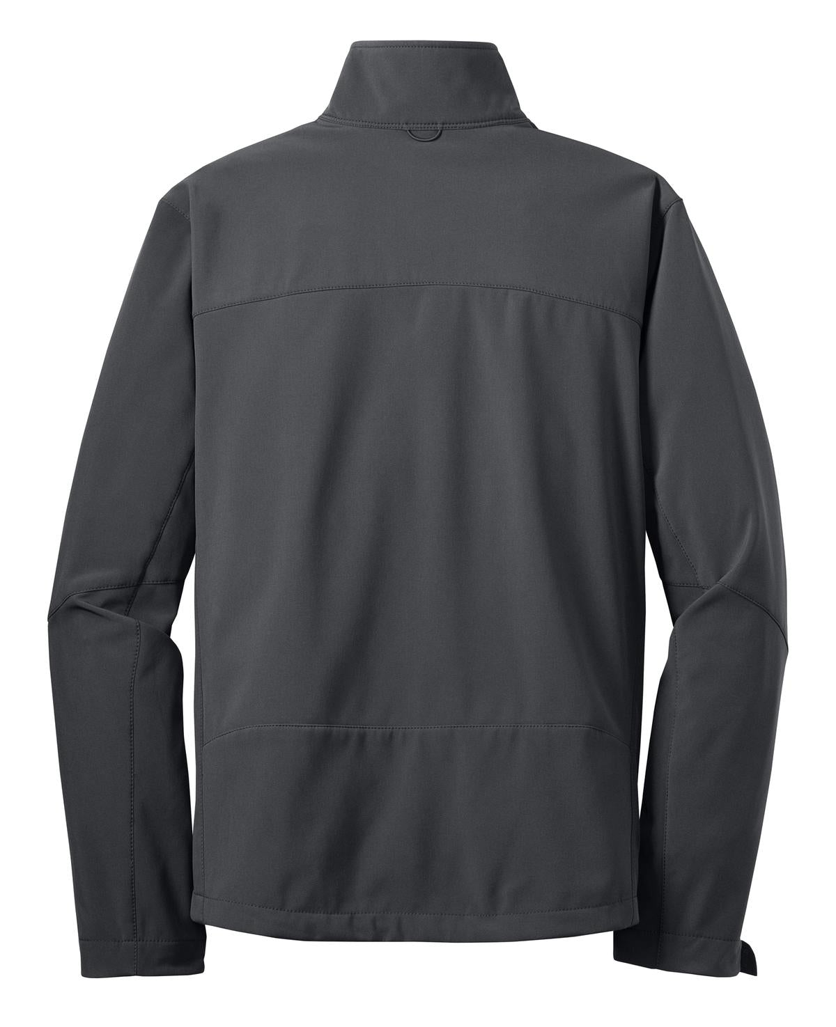 Rear View of Grey Steel Eddie Bauer - Soft Shell Jacket. EB530