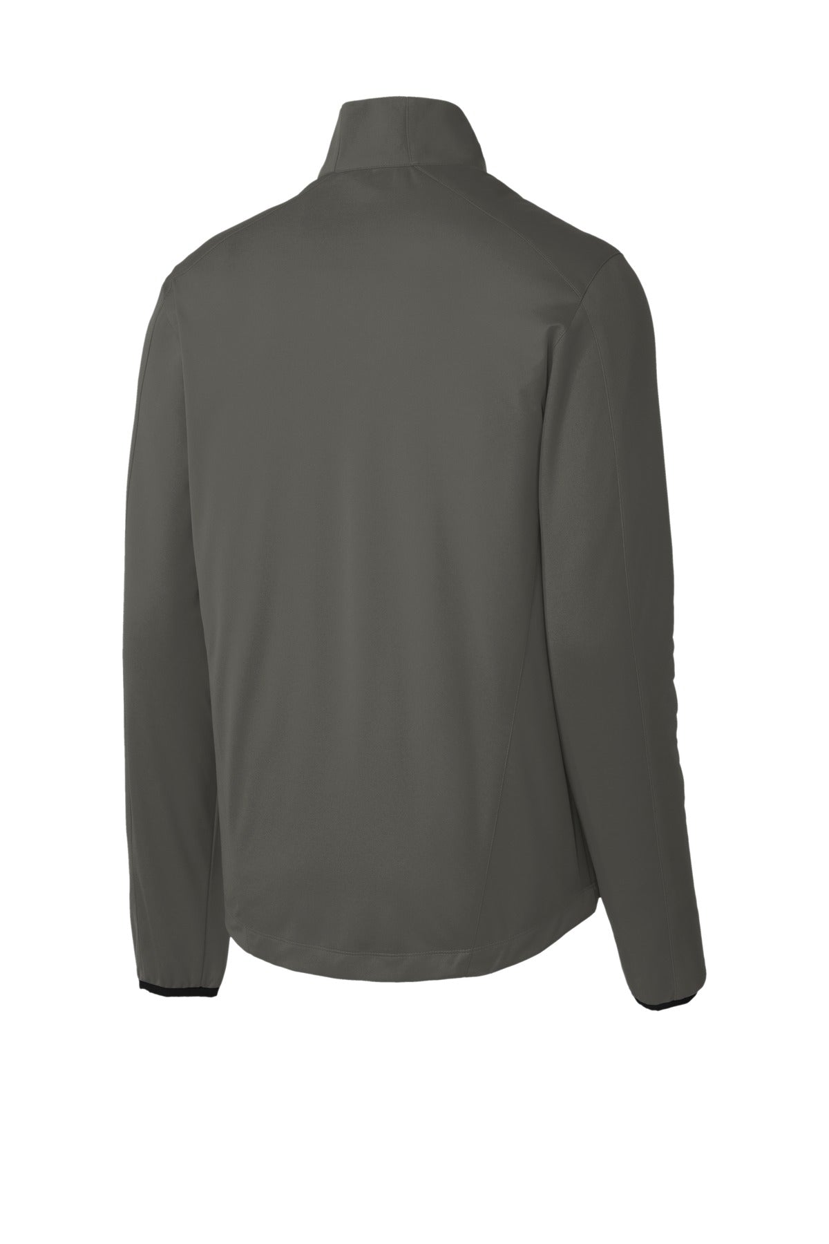 Rear View of Grey Steel Port Authority Active Soft Shell Jacket. J717