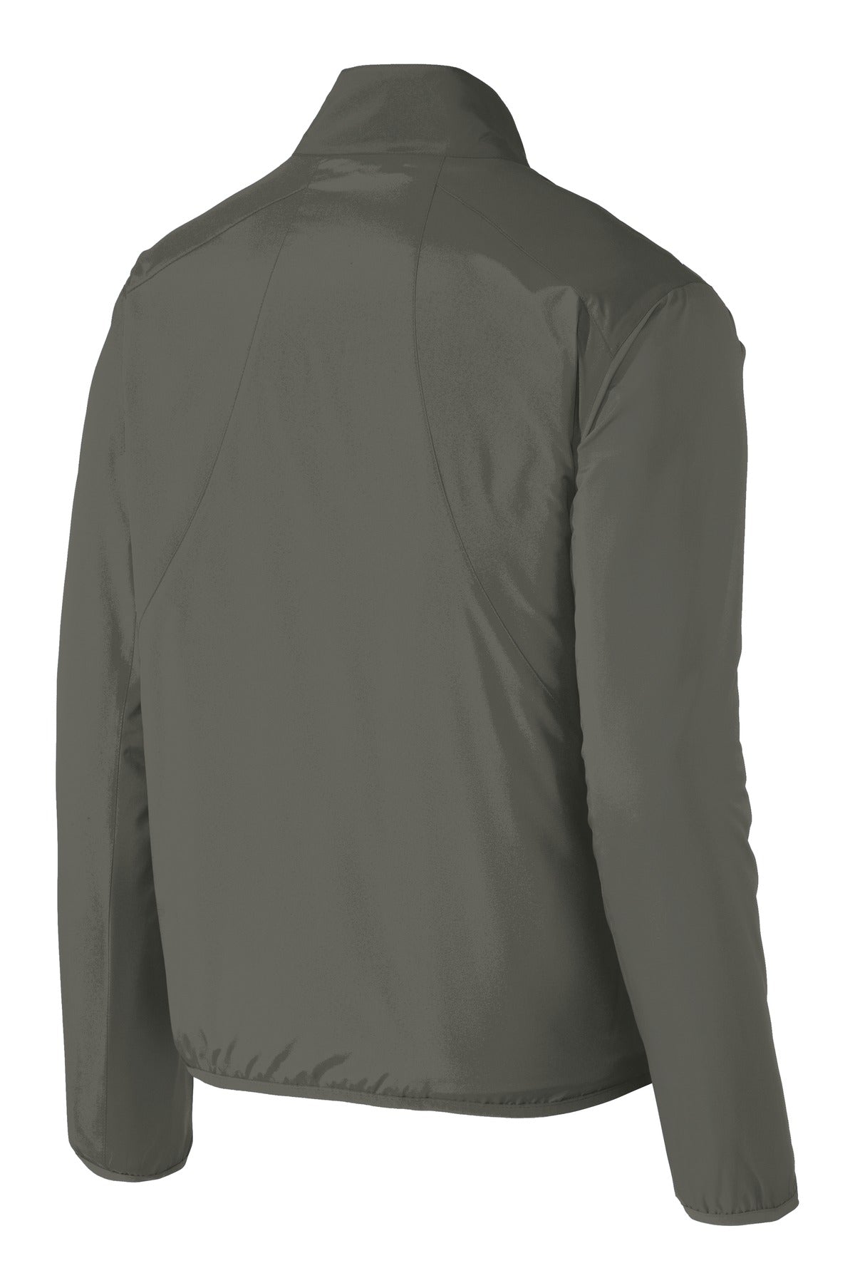 Rear View of Grey Steel Port Authority Zephyr Full-Zip Jacket. J344