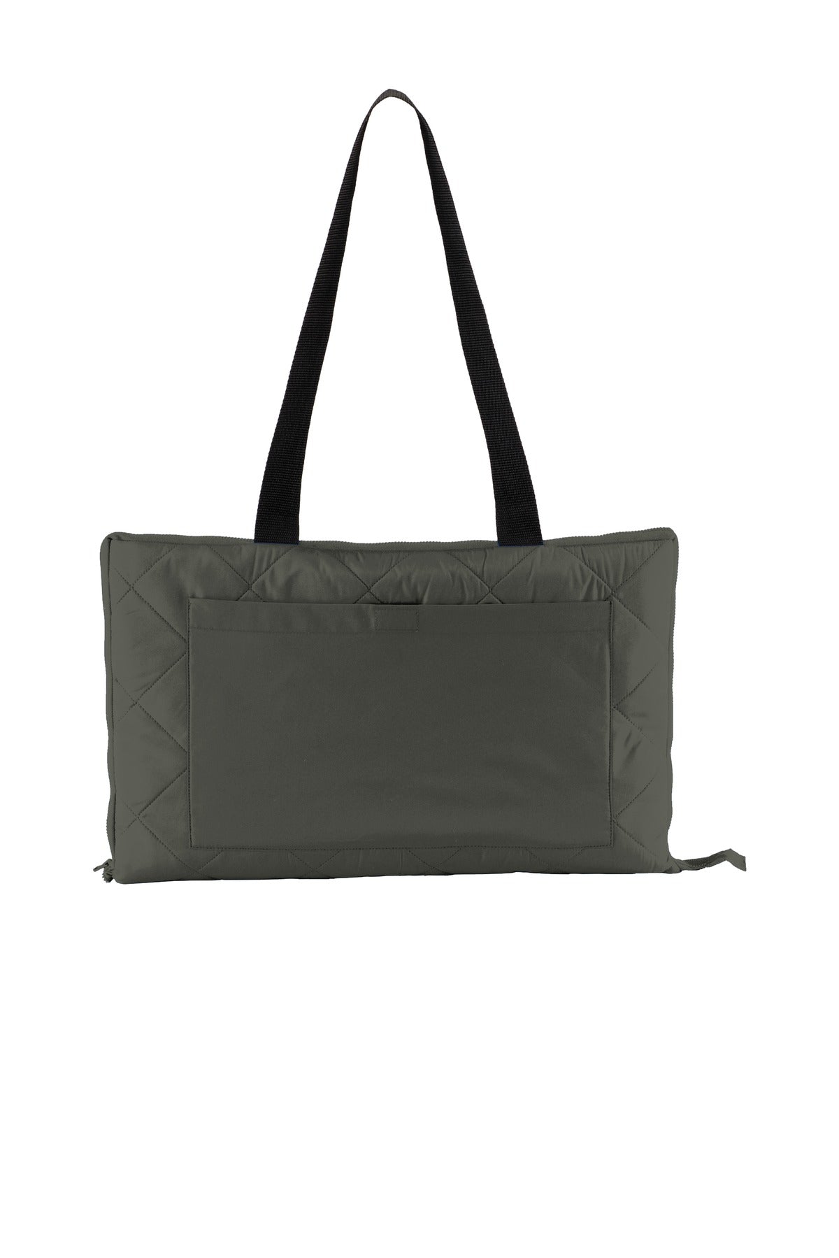 Rear View of Grey Stl/Tr Bk Port Authority Picnic Blanket. BP70