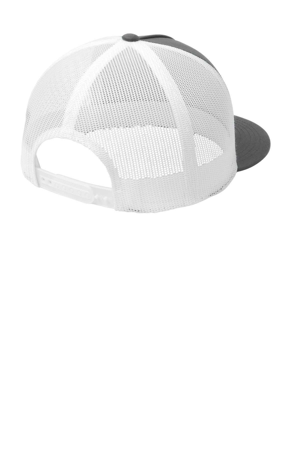 Rear View of Grph/White Sport-Tek YP Classics 5-Panel Classic Trucker Mesh Back Cap. STC38