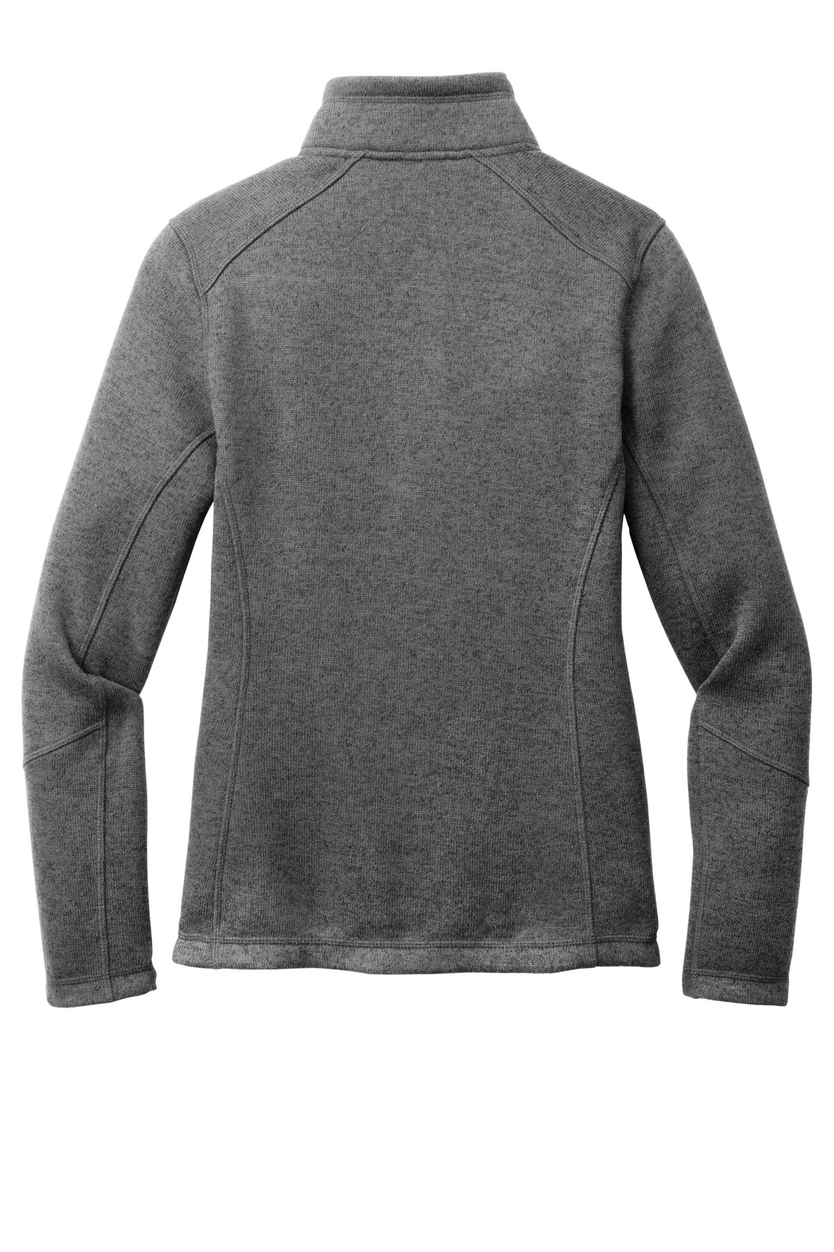 Rear View of GrySmkHthr Port Authority Women's Arc Sweater Fleece Jacket L428