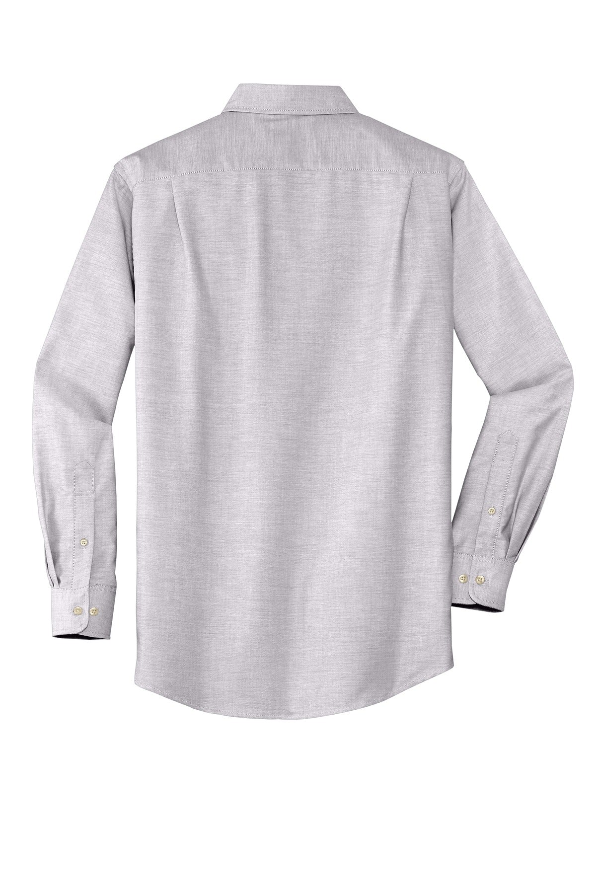 Rear View of Gusty Grey Port Authority SuperPro Oxford Shirt. S658