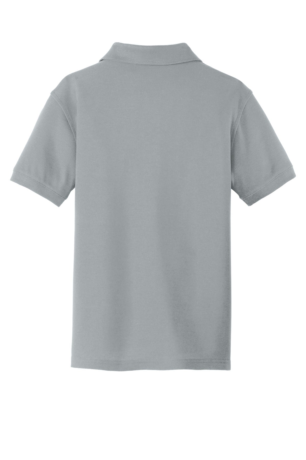 Rear View of Gusty Grey Port Authority Youth Core Classic Pique Polo. Y100