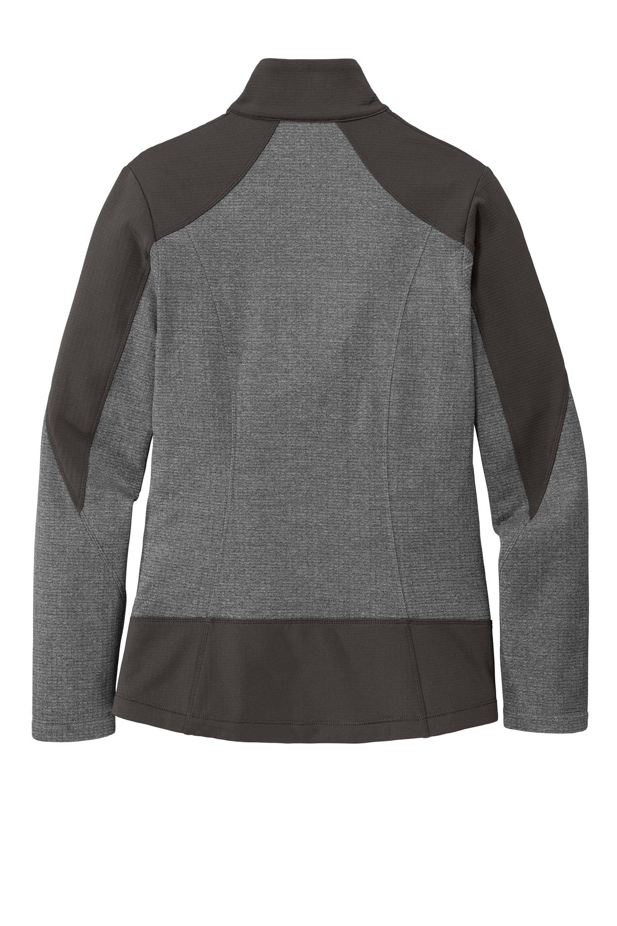 Rear View of Gy Smk H/Gy Sm Port Authority Women's Grid Fleece Jacket. L239