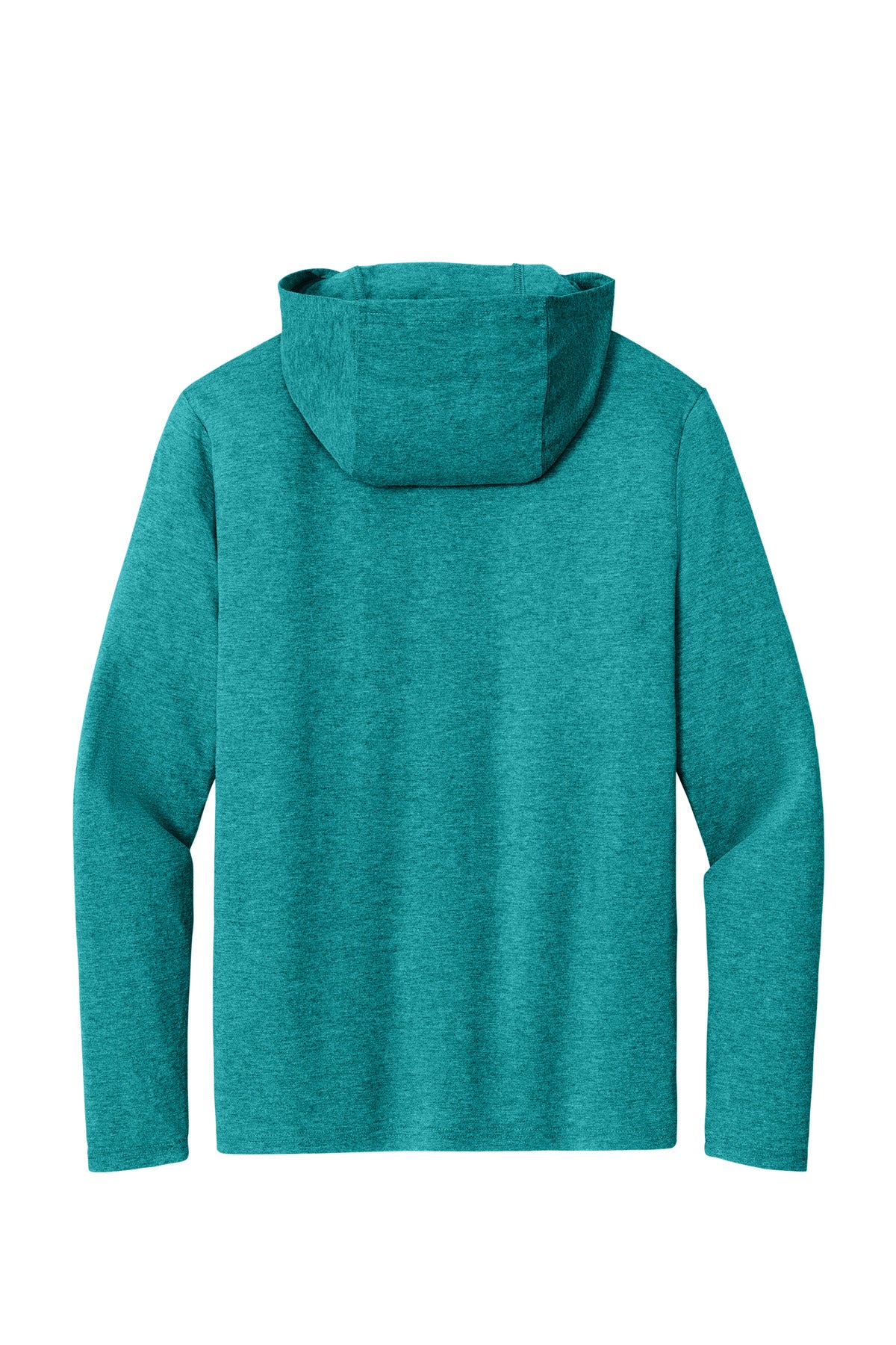 Rear View of HtdTeal District Perfect Tri Long Sleeve Hoodie. DM139