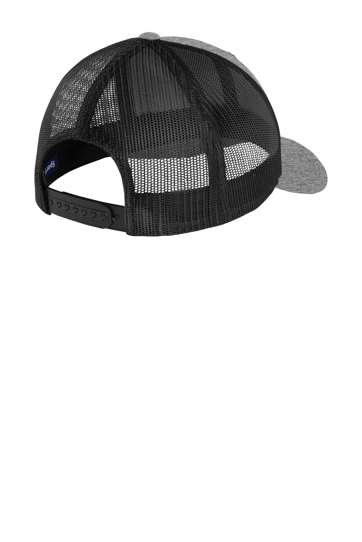 Rear View of HtGrey/Blk Sport-Tek YP Classics Retro Trucker Cap. STC39