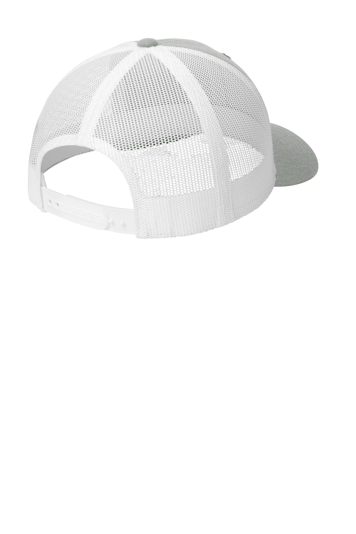 Rear View of HtGy/White Sport-Tek YP Classics Retro Trucker Cap. STC39
