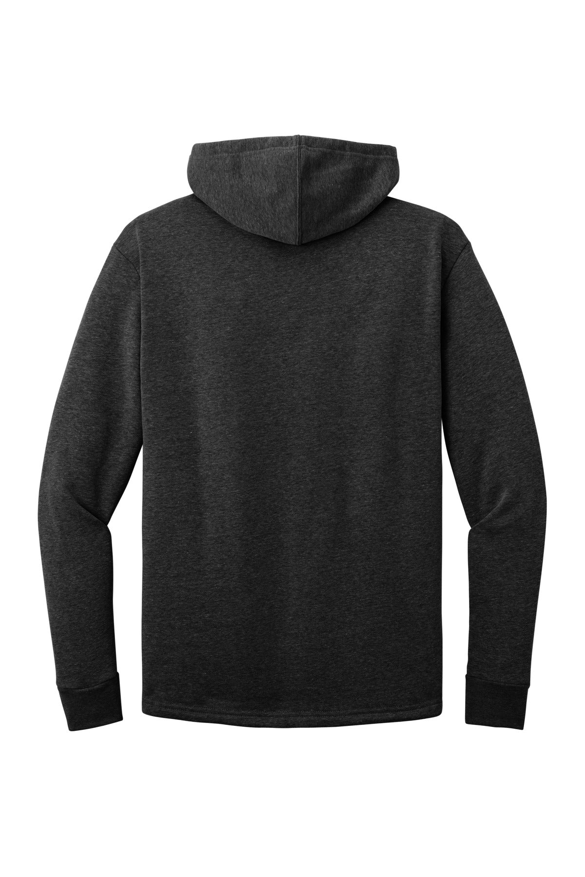 Rear View of HthrBlack Next Level Apparel Adult Malibu Pullover Hoodie. NL9300