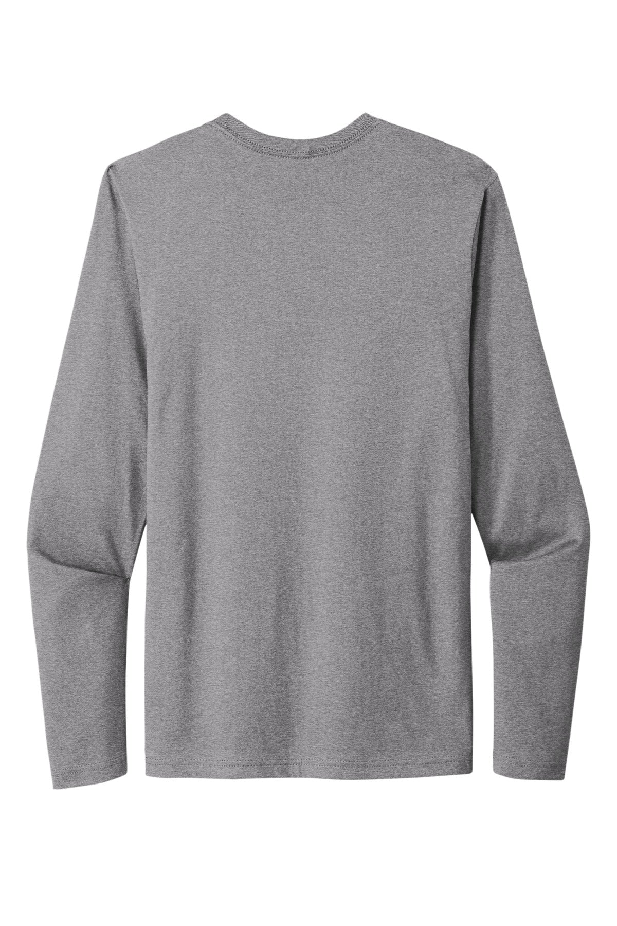 Rear View of HthrGray Next Level Apparel Cotton Long Sleeve Tee. NL3601
