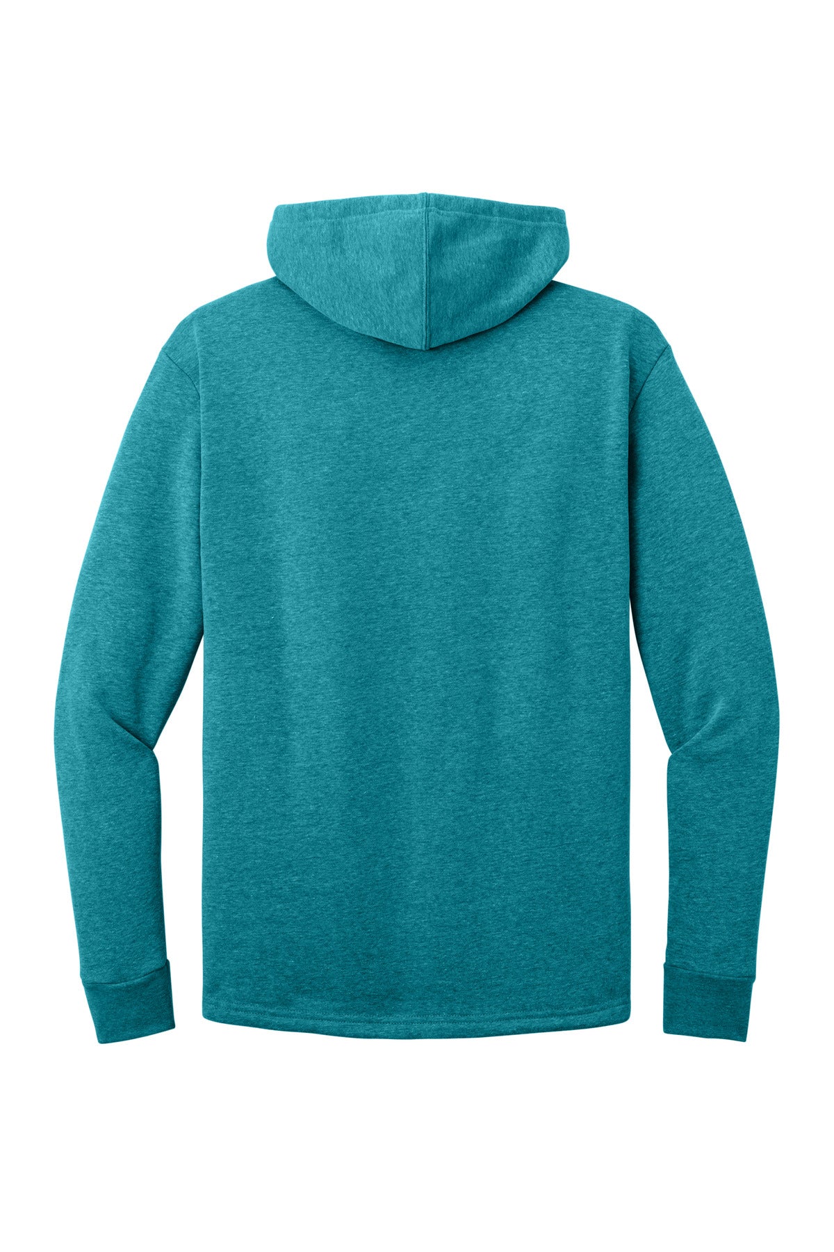 Rear View of HthrTeal Next Level Apparel Adult Malibu Pullover Hoodie. NL9300