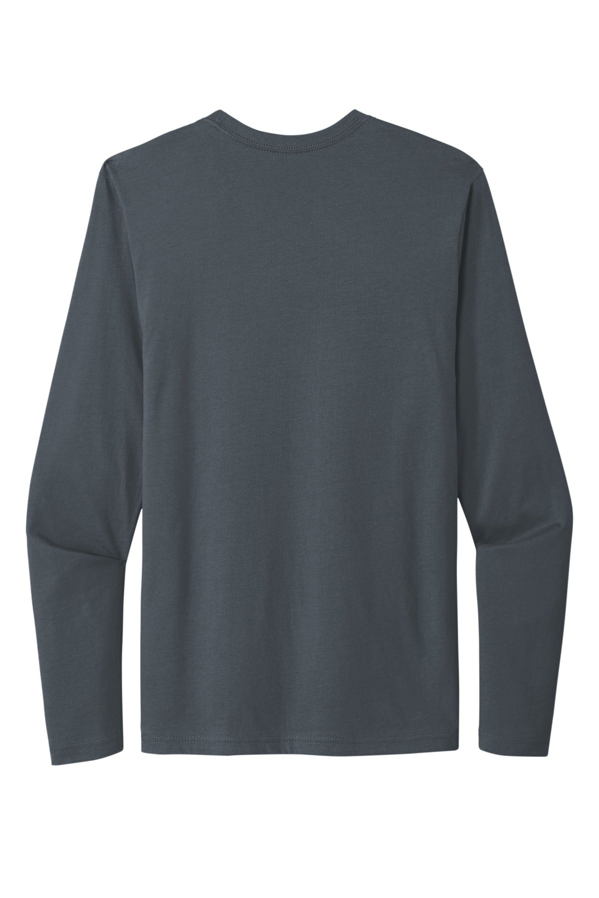 Rear View of Indigo Next Level Apparel Cotton Long Sleeve Tee. NL3601