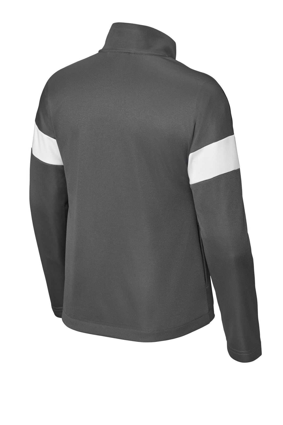 Rear View of IrGy/White Sport-Tek Youth Travel Full-Zip Jacket YST800