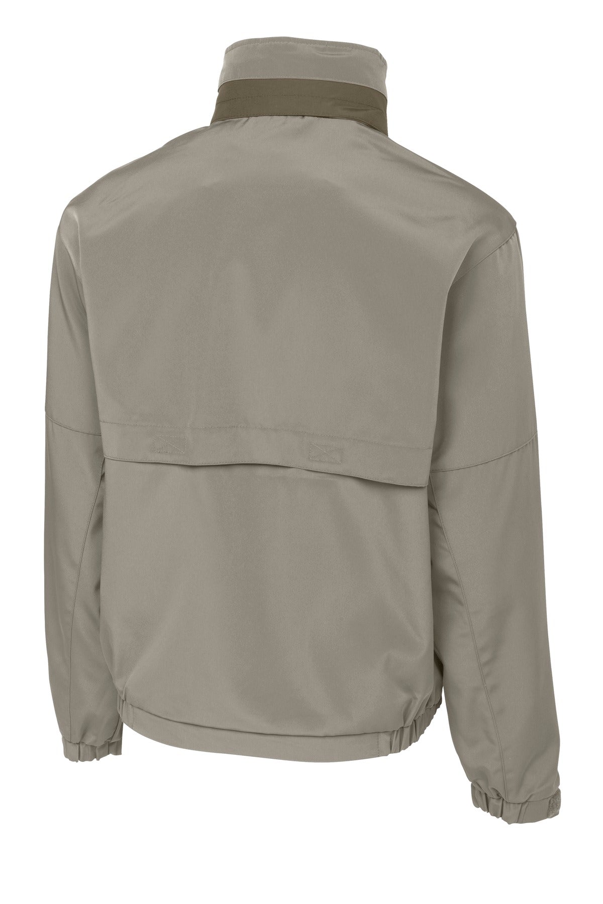 Rear View of Khaki/Nutmeg Port Authority Legacy Jacket. J764