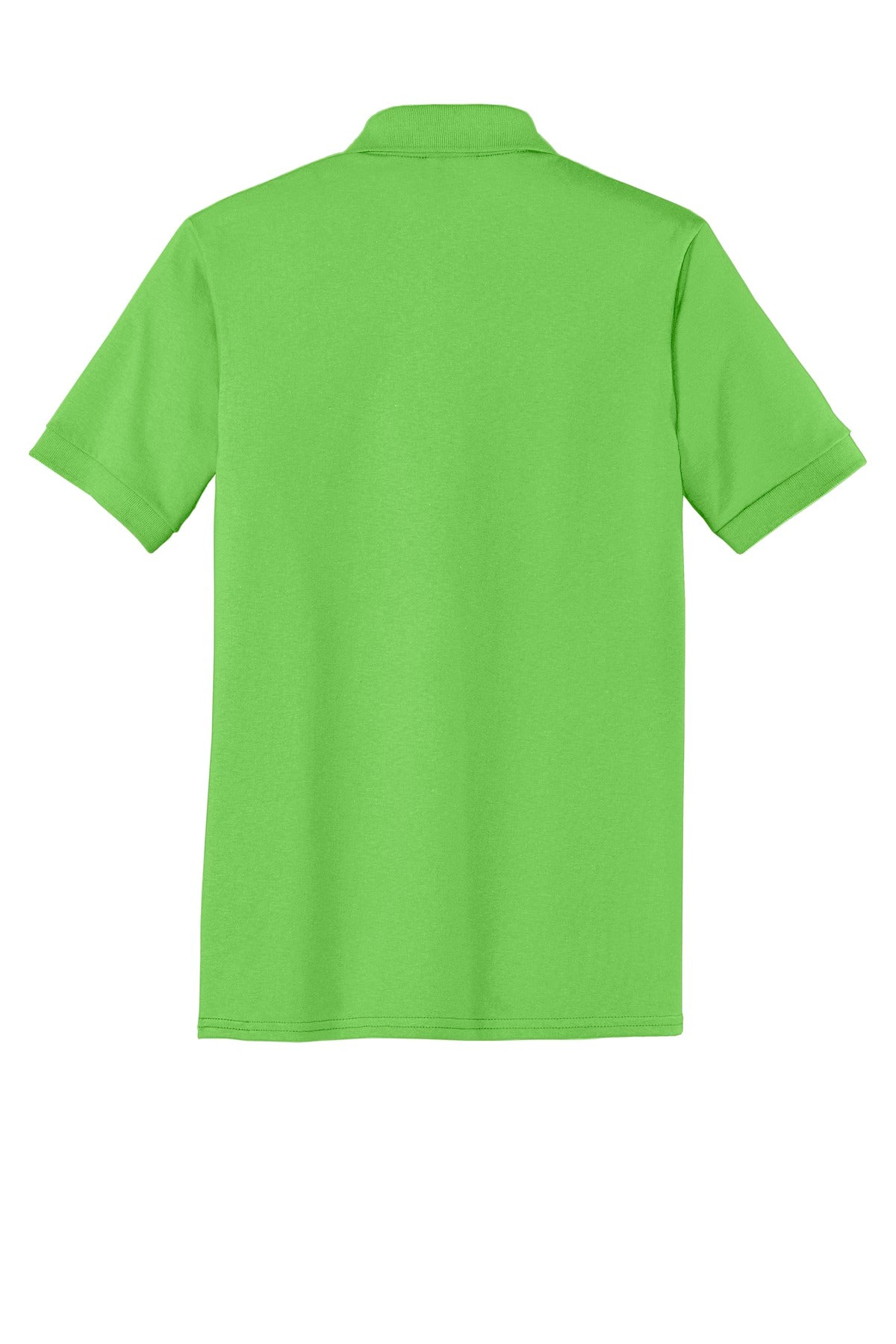 Rear View of Lime Port & Company Tall Core Blend Jersey Knit Polo. KP55T