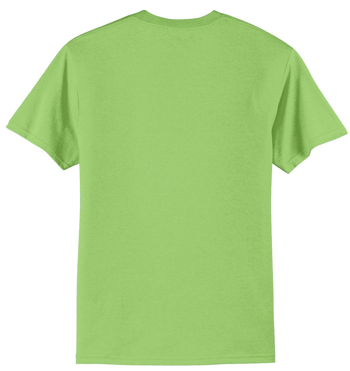 Rear View of Lime Port & Company Tall Core Blend Tee. PC55T