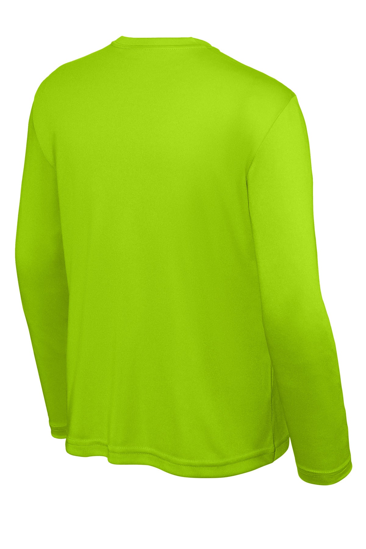 Rear View of Lime Shock Sport-Tek Youth Long Sleeve PosiCharge Competitor Tee. YST350LS