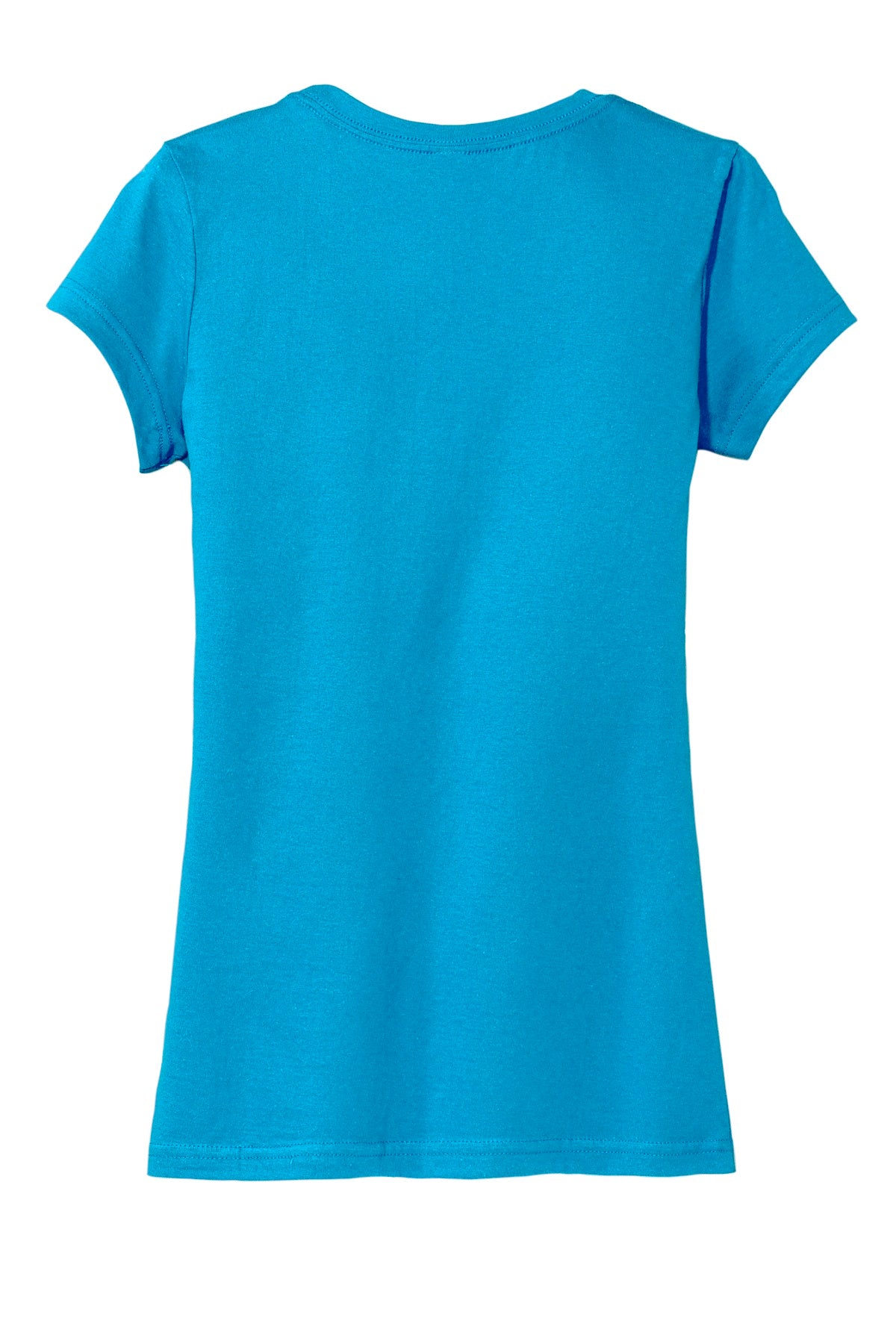 Rear View of Lt Turquoise District Women's Fitted Very Important Tee . DT6001