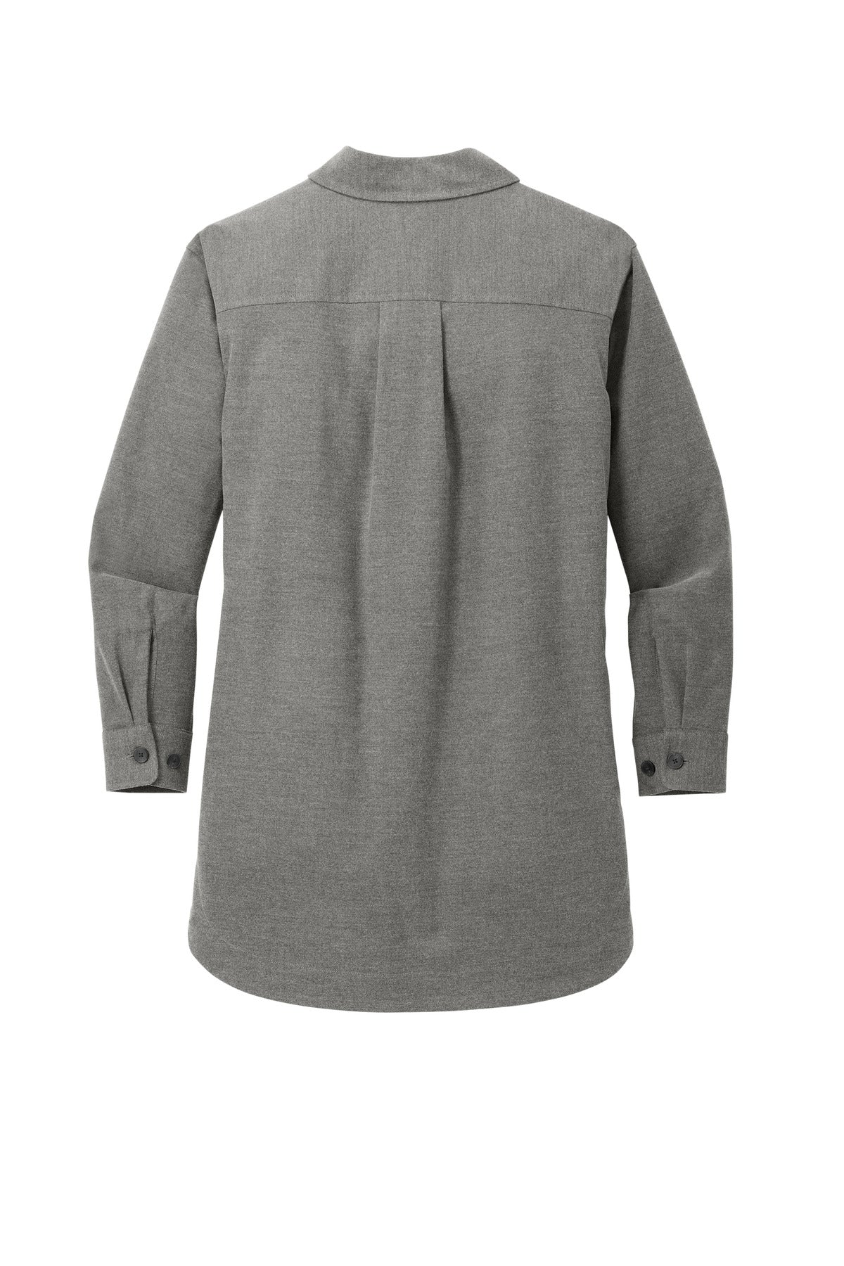 Rear View of LtAnchrGyH Mercer+Mettle Women's Long Sleeve Twill Overshirt MM2021