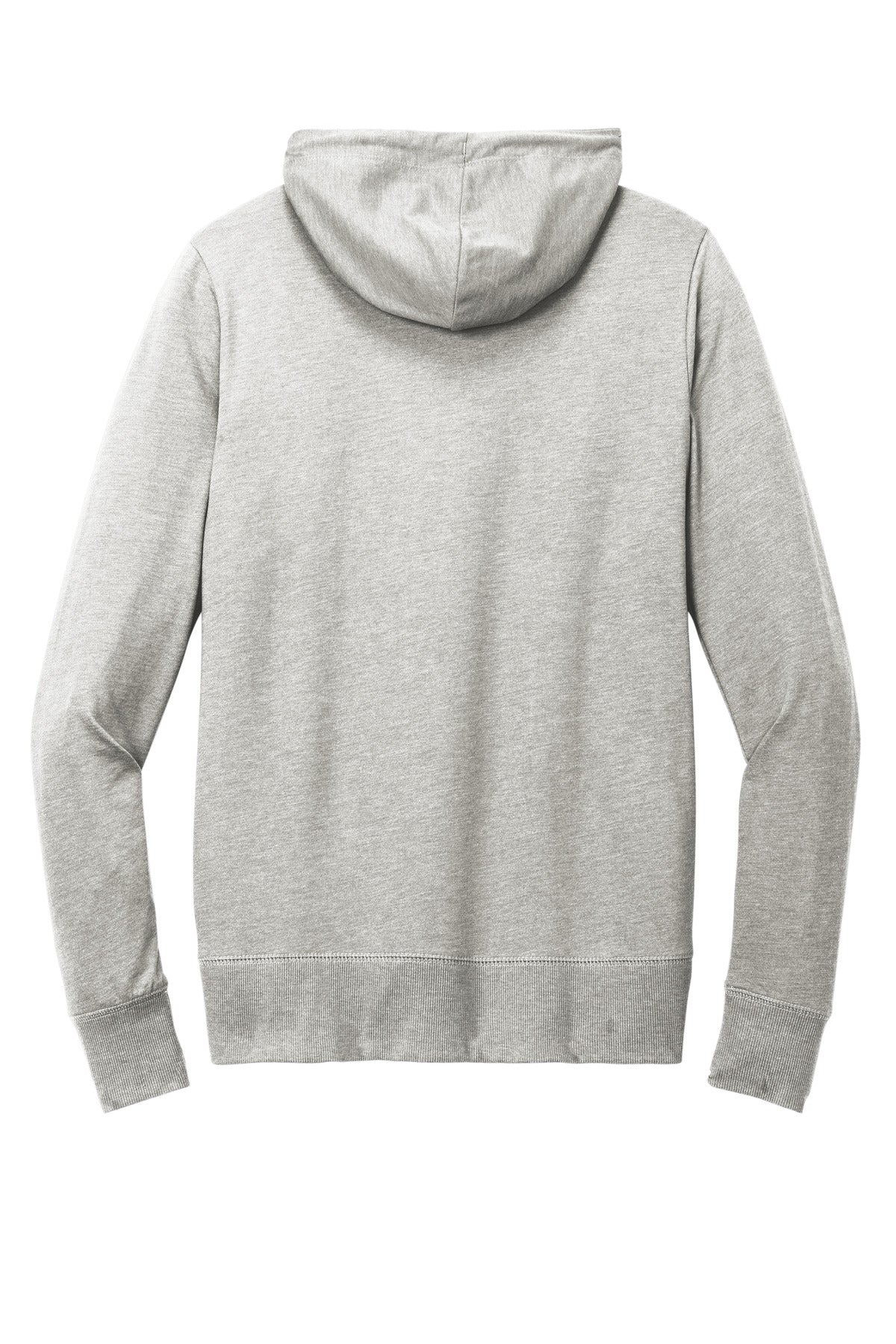 Rear View of LtHtGry District Women's Featherweight French Terry Full-Zip Hoodie DT673