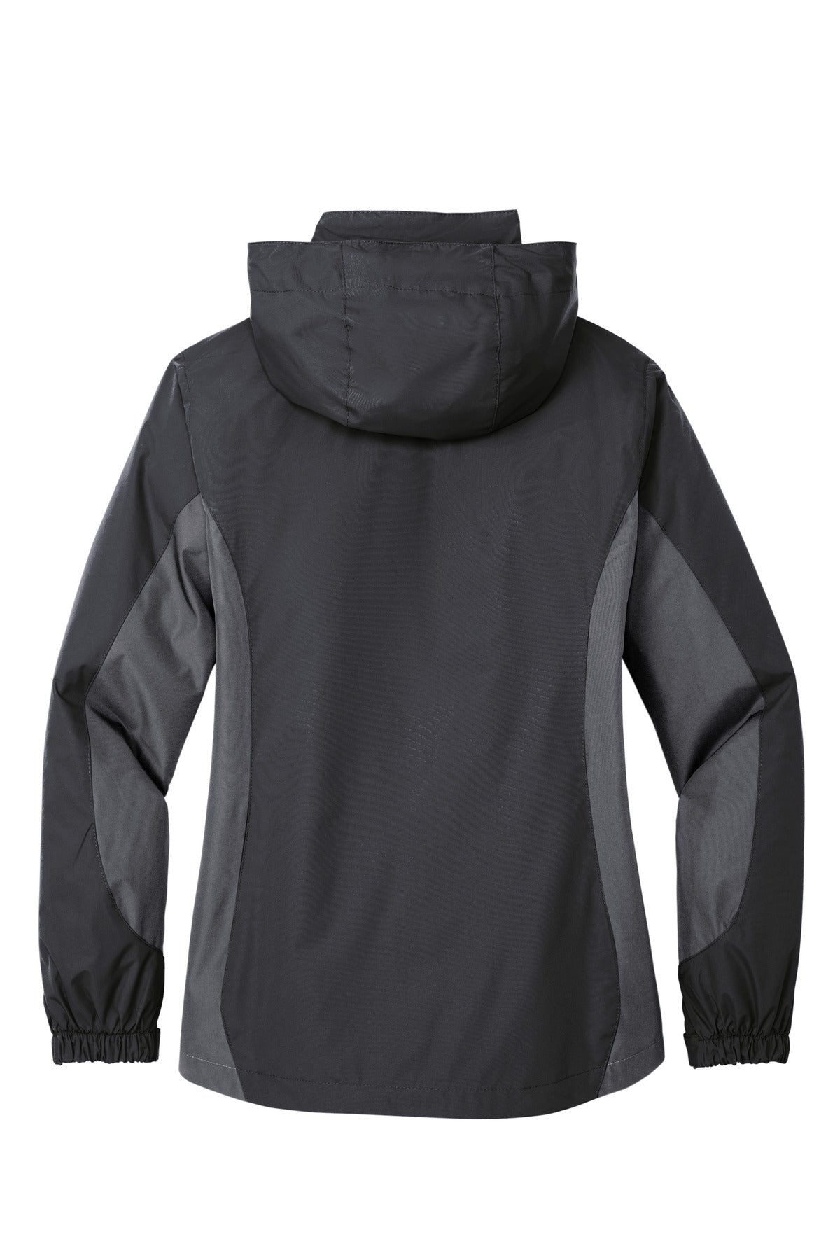 Rear View of Mag Gy/Blk/Bry Port Authority Women's Colorblock 3-in-1 Jacket. L321