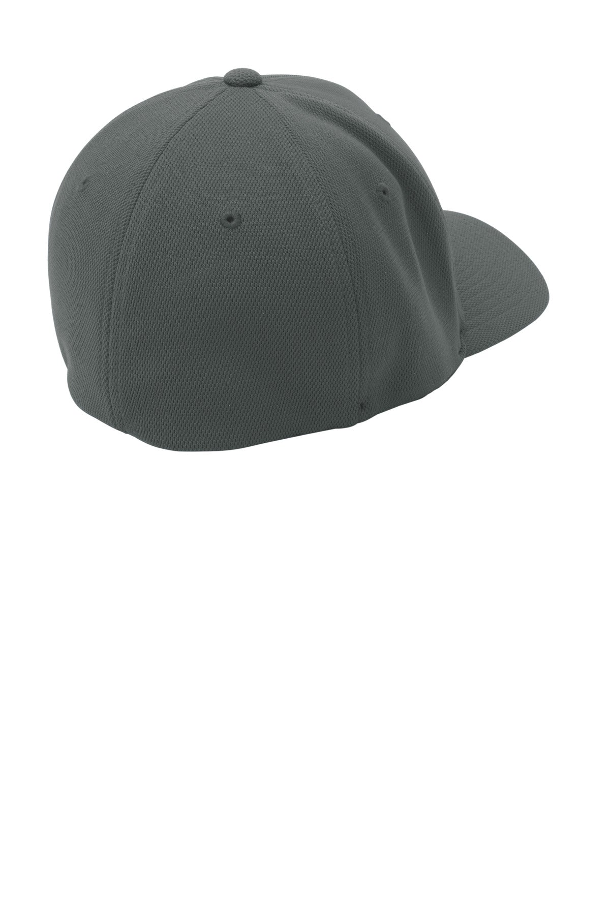 Rear View of Magnet Grey Sport-Tek Flexfit Cool & Dry Poly Block Mesh Cap. STC22