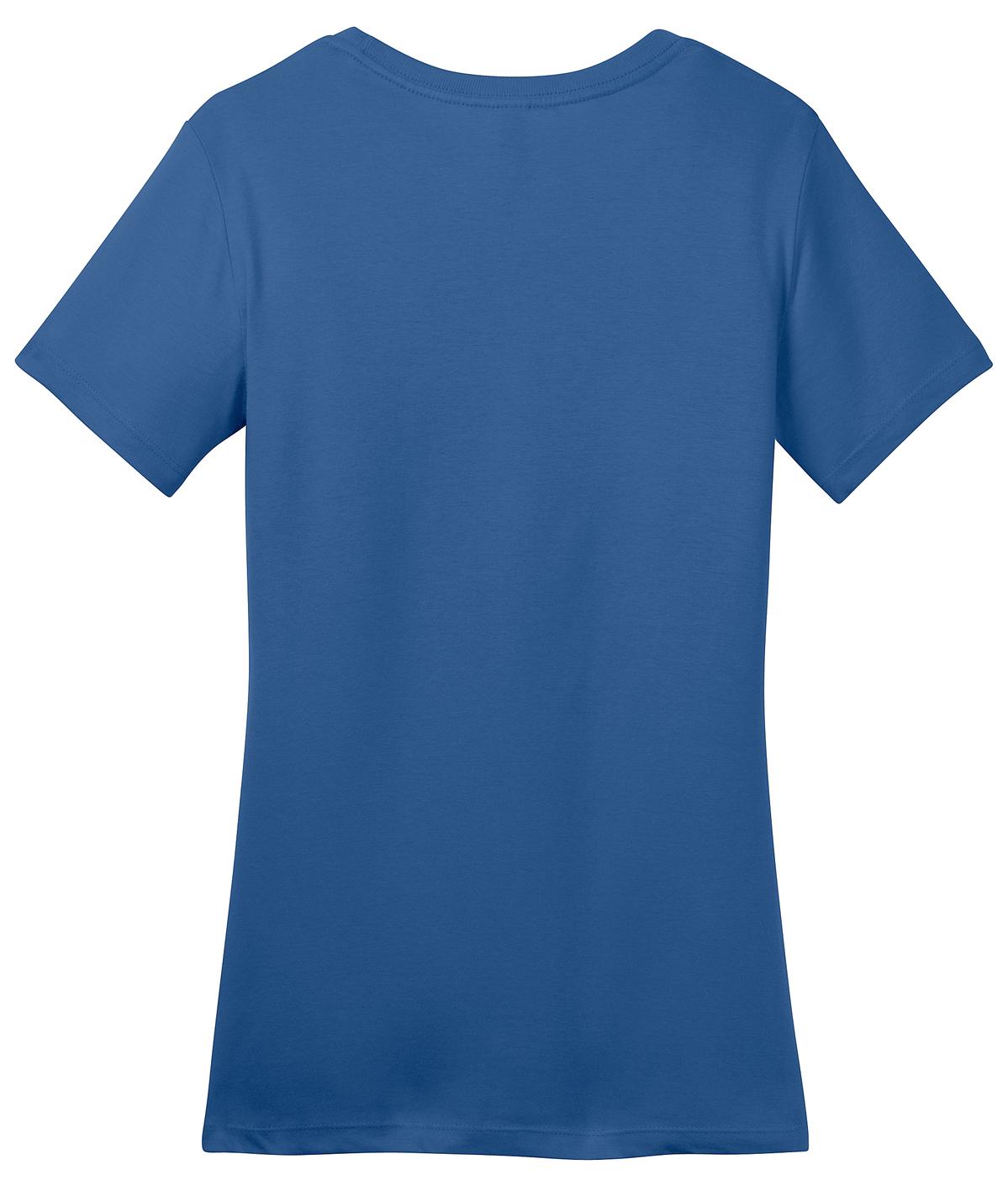 Rear View of Maritime Blue District Women's Perfect Weight Tee. DM104L