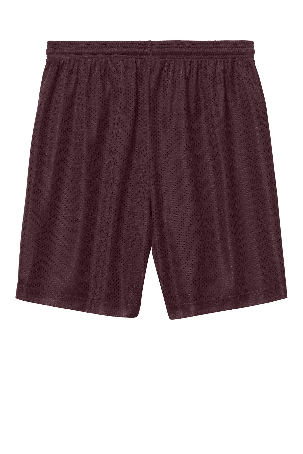 Rear View of Maroon Sport-Tek PosiCharge Mesh 7" Short ST5100