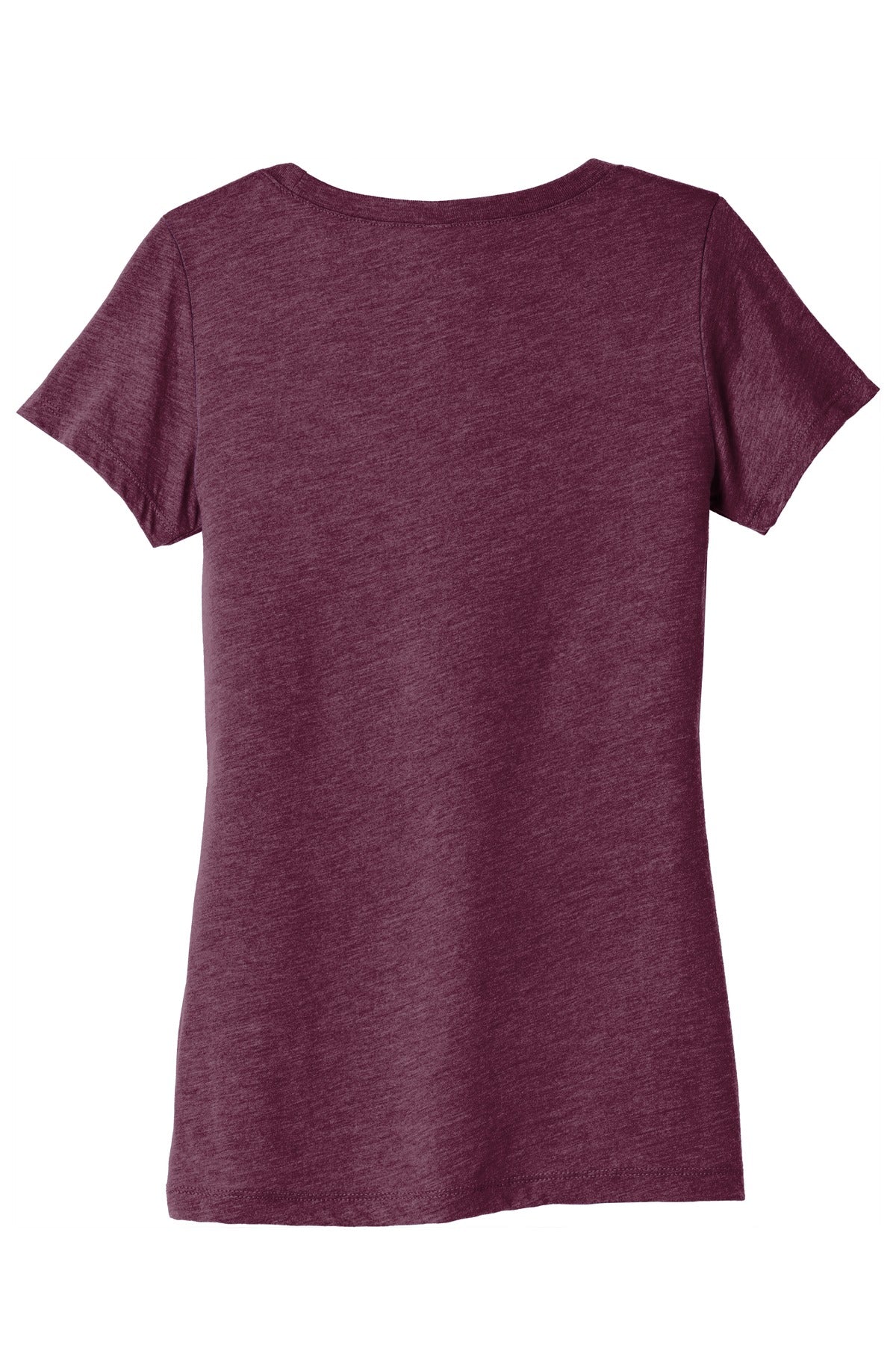 Rear View of Maroon TB BELLA+CANVAS Women's Triblend Short Sleeve Tee. BC8413