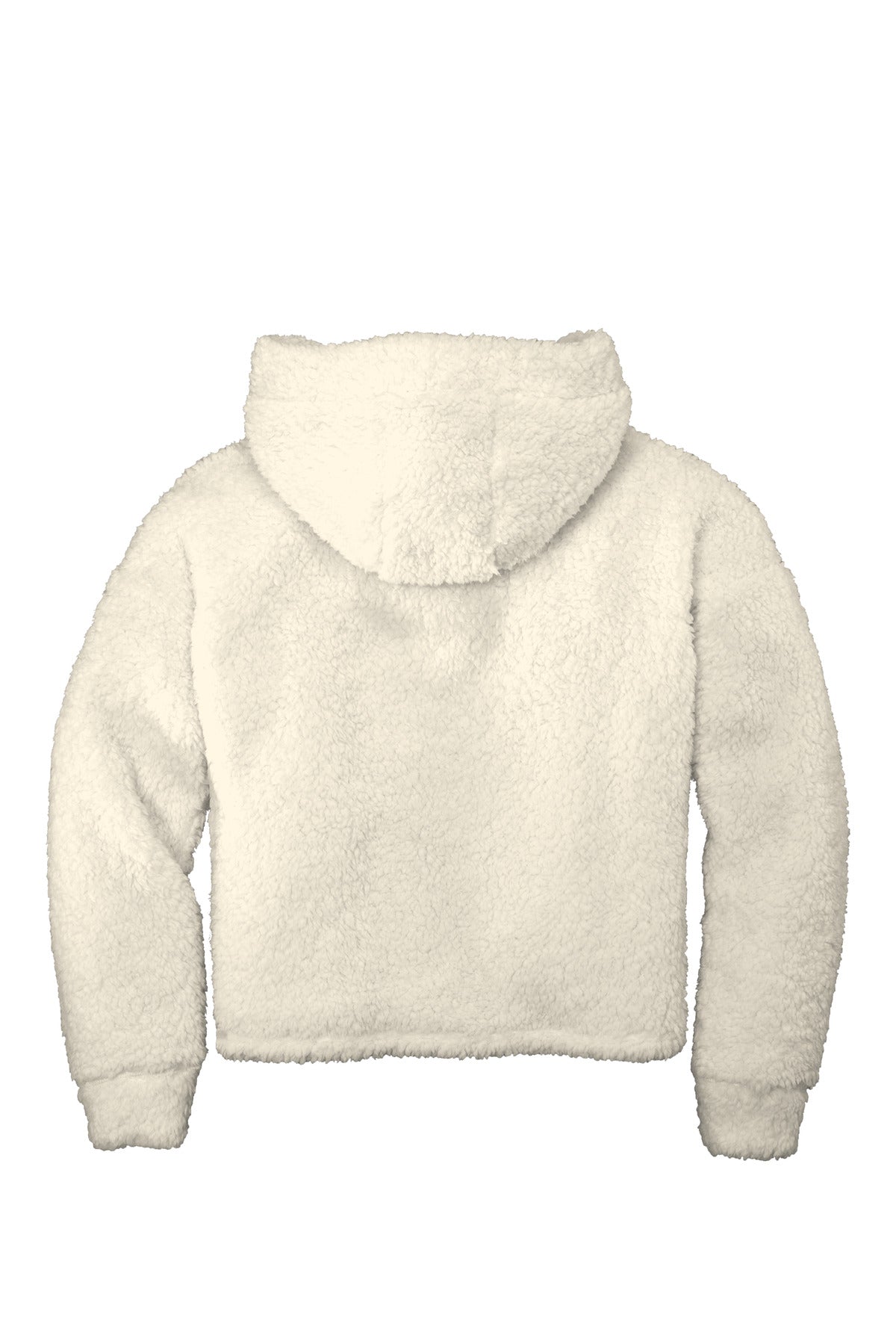 Rear View of Marshmallow Port Authority Women's Cozy Fleece Hoodie. L132