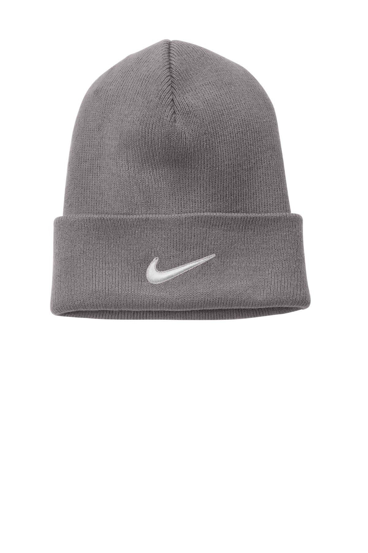 Rear View of MediumGrey Nike Team Cuffed Beanie NKFB6539