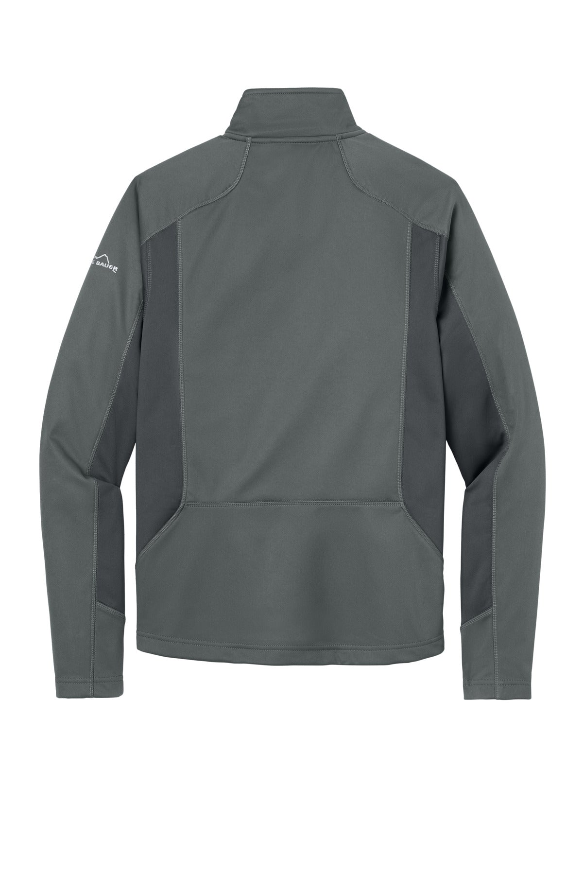 Rear View of Metal Gy/Gy St Eddie Bauer Trail Soft Shell Jacket. EB542