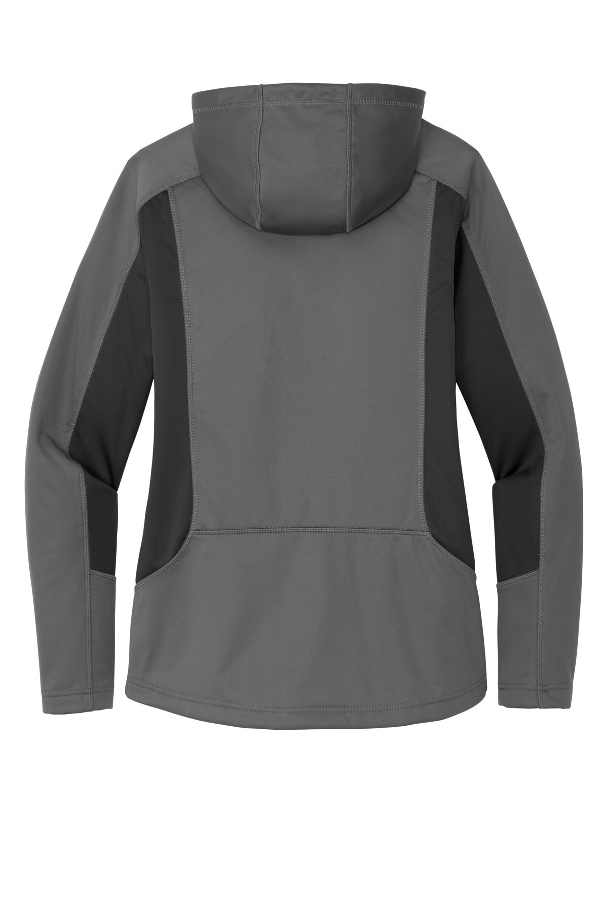 Rear View of Metal Gy/Gy St Eddie Bauer Women's Trail Soft Shell Jacket. EB543