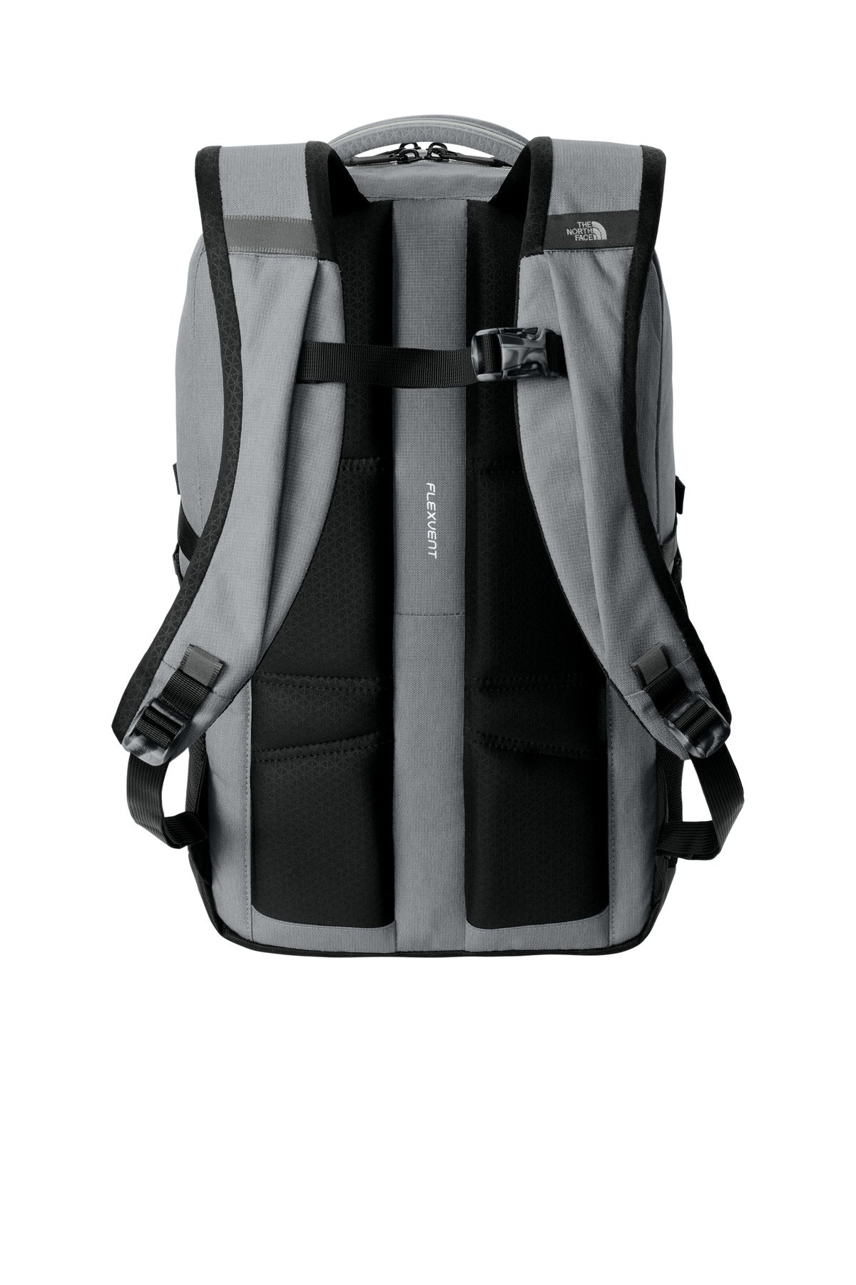 Rear View of Mid Gy DH/TNFB The North Face Dyno Backpack. NF0A52S7