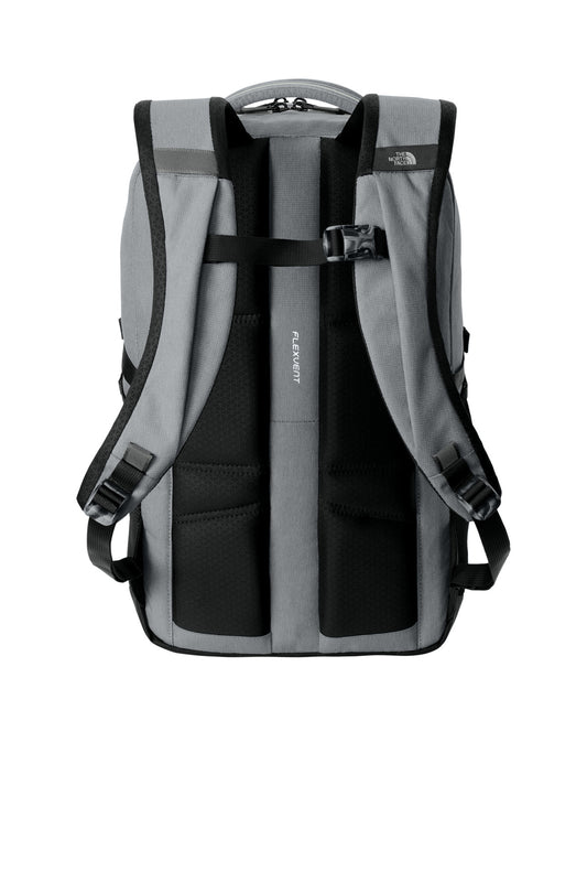 Rear View of Mid Gy DH/TNFB The North Face Dyno Backpack. NF0A52S7