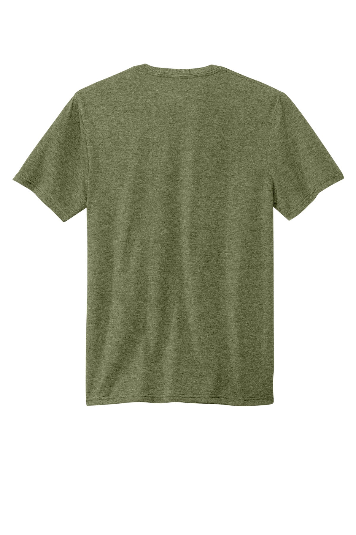 Rear View of MilGrnHtr Volunteer Knitwear Tri Tee VL40